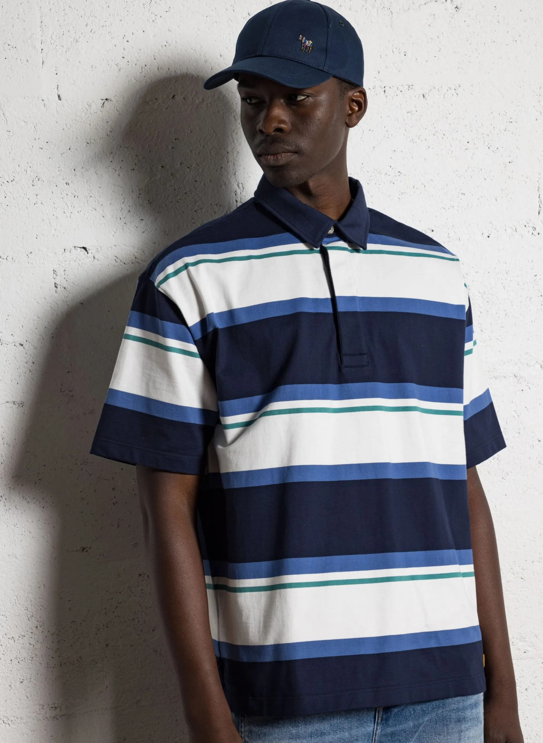 Oversize-Poloshirt aus Baumwolle Mehrfarbig