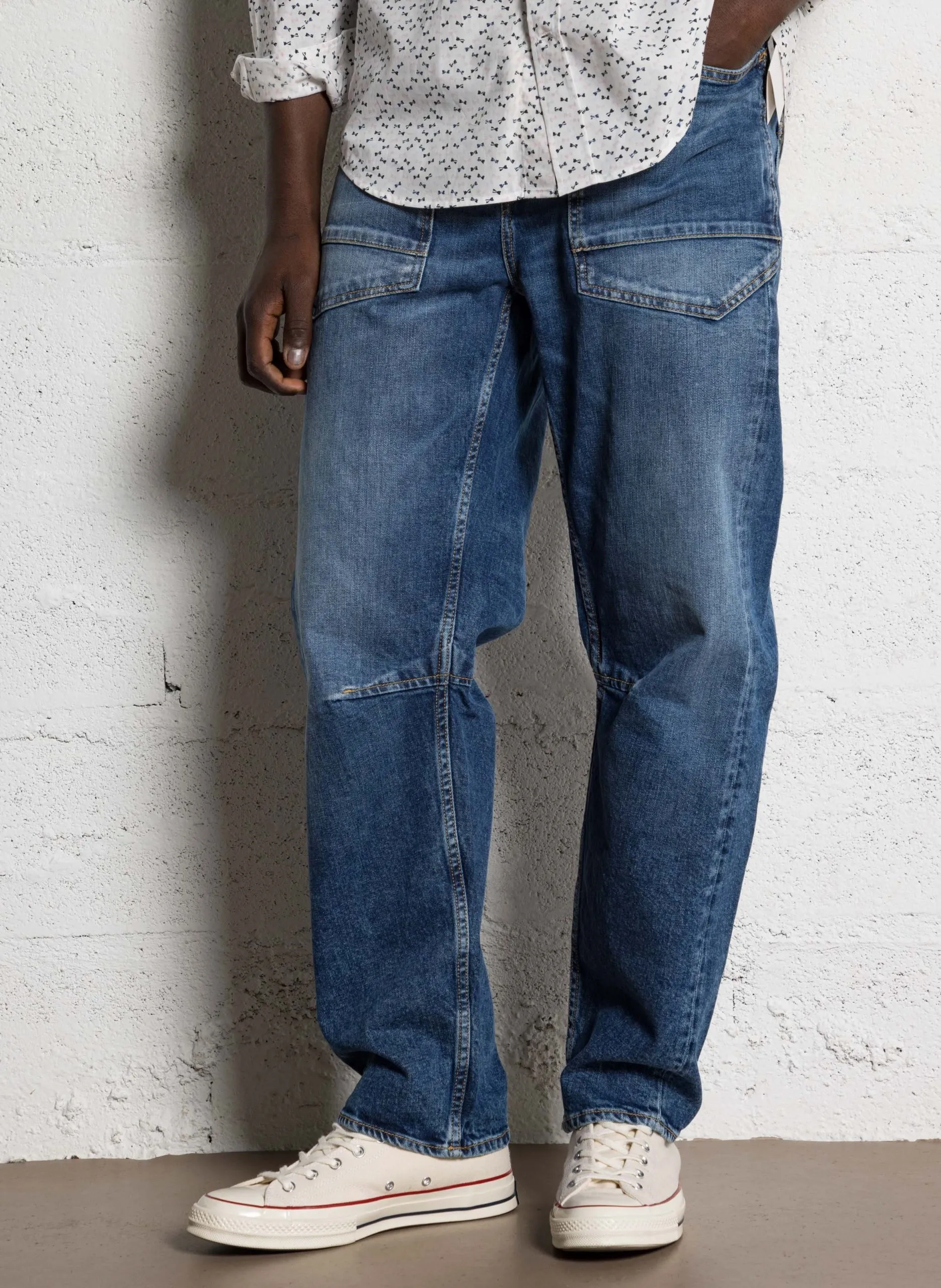 Gerade geschnittene Jeans aus Baumwoll-Mix Blau HOBO WORK