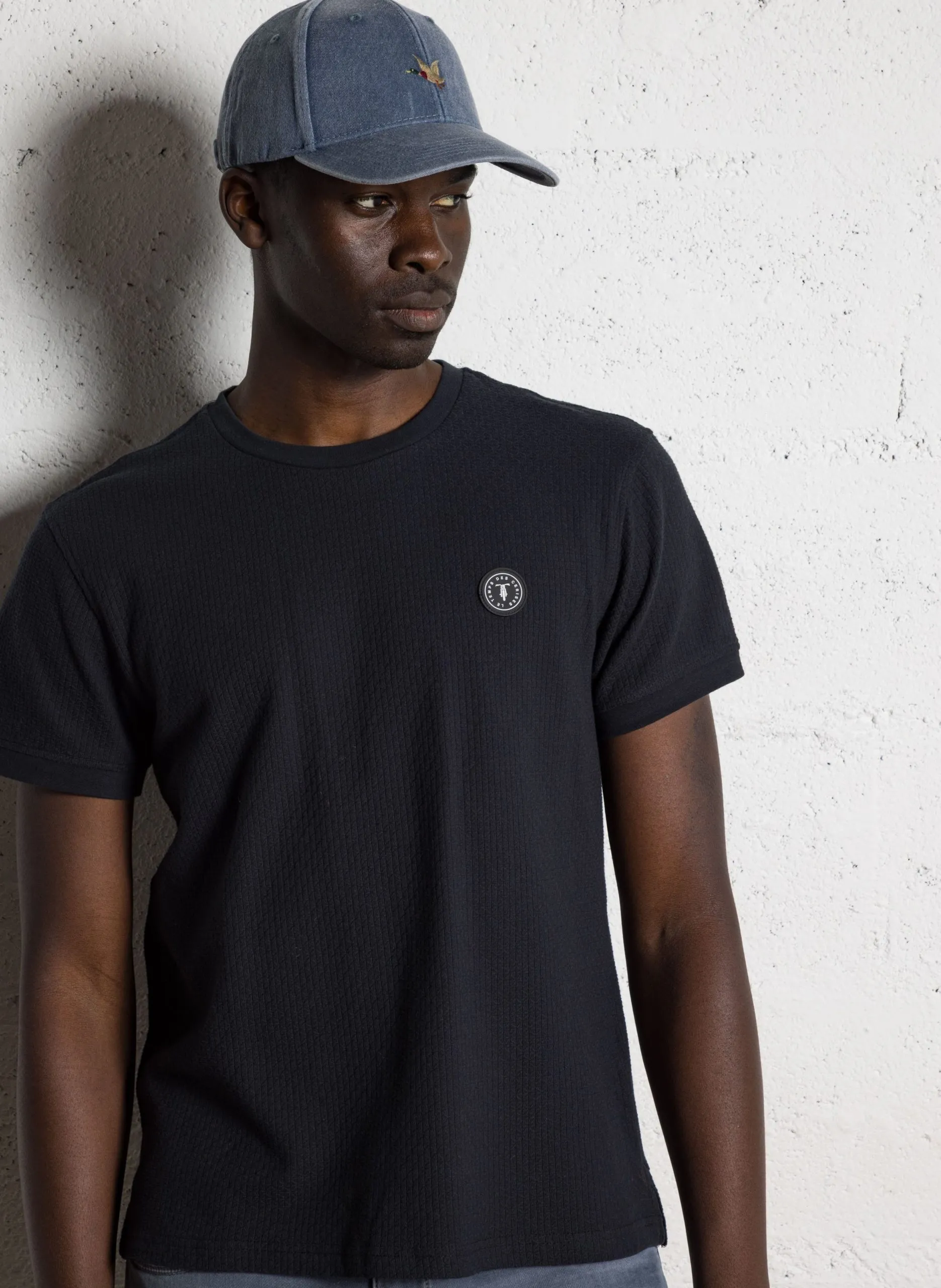 Gerade geschnittenes T-Shirt aus Baumwolle Blau ABIOR