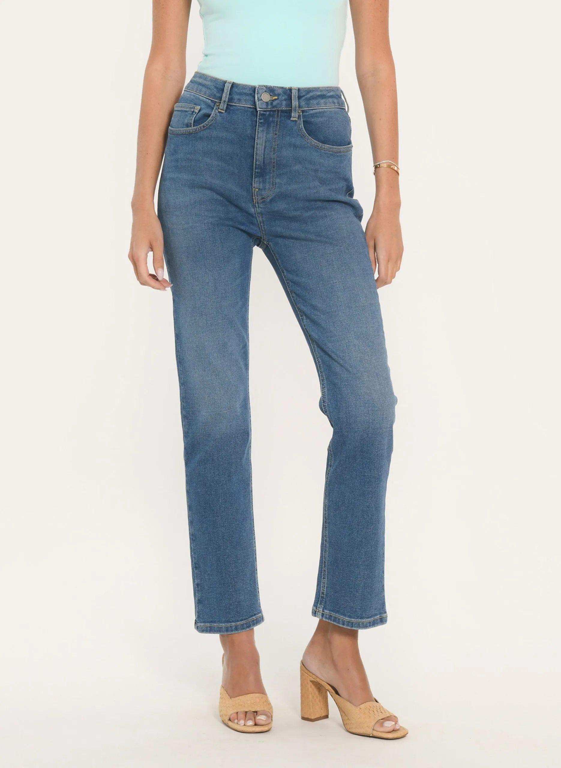 Kurze Jeans aus Baumwollmischung Blau ALBERTINA