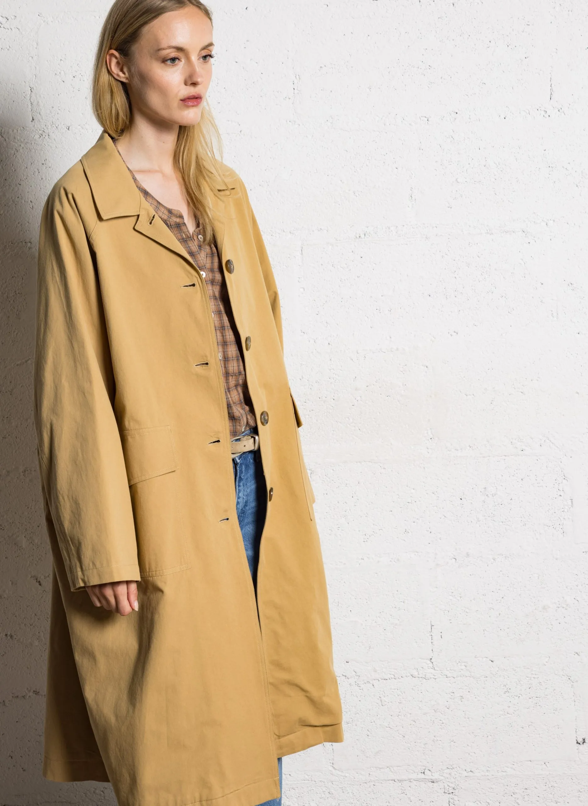 Oversize-Trenchcoat aus Baumwolle Braun JAMES