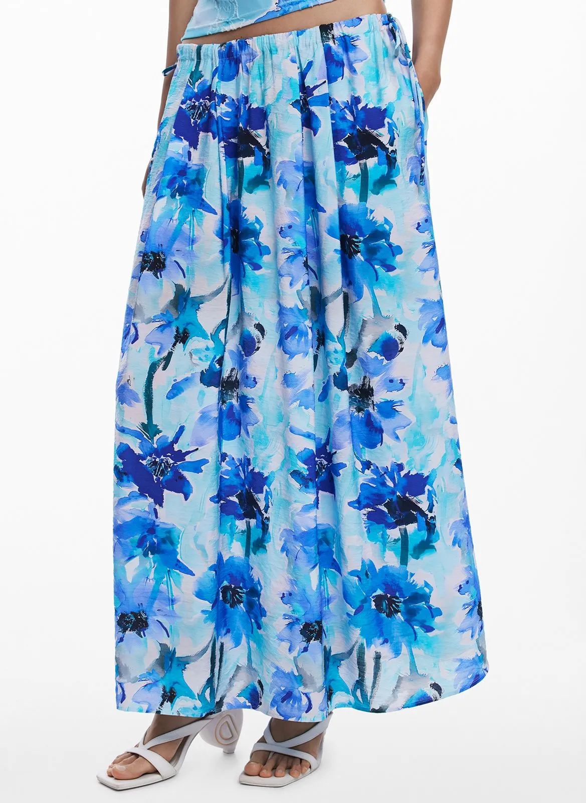 Florales ausgestelltes langes Rock Mehrfarbig