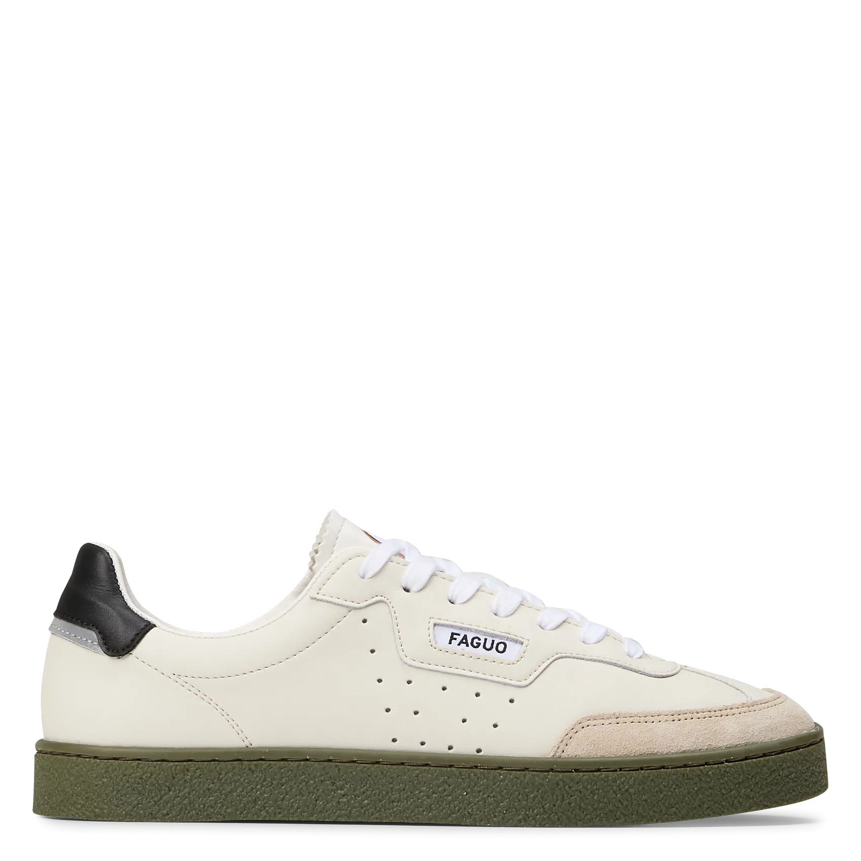 Niedrige Sneaker aus Leder-Mix Weiss LUMBO