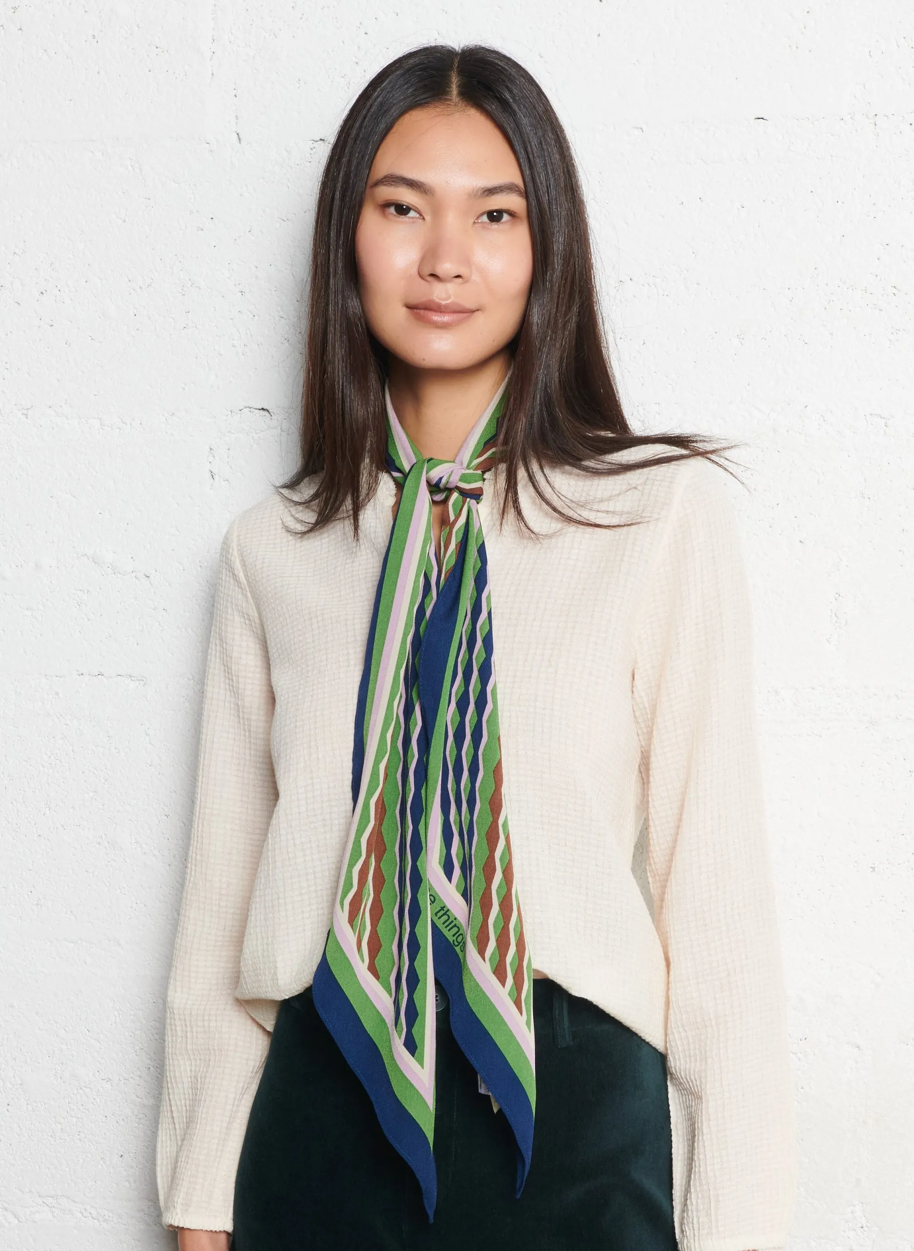 Halstuch mit geometrischem Druck Grun