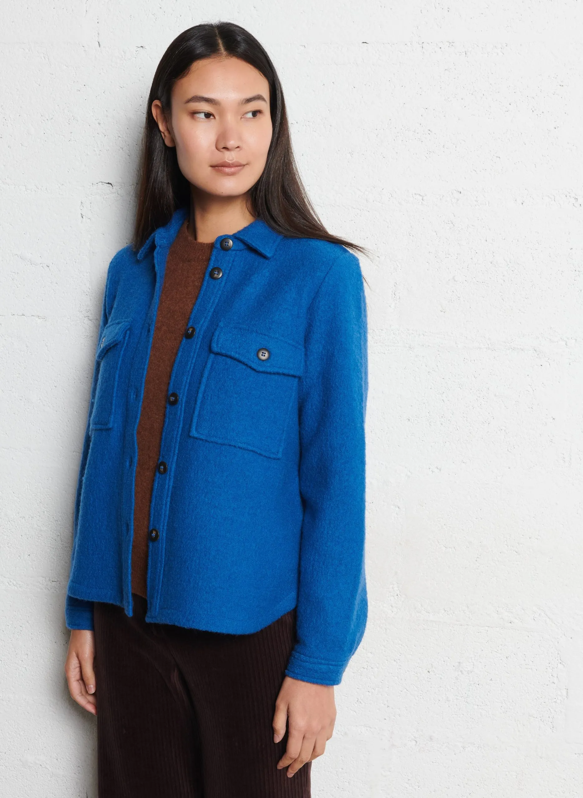 Gerade Wolljacke Blau