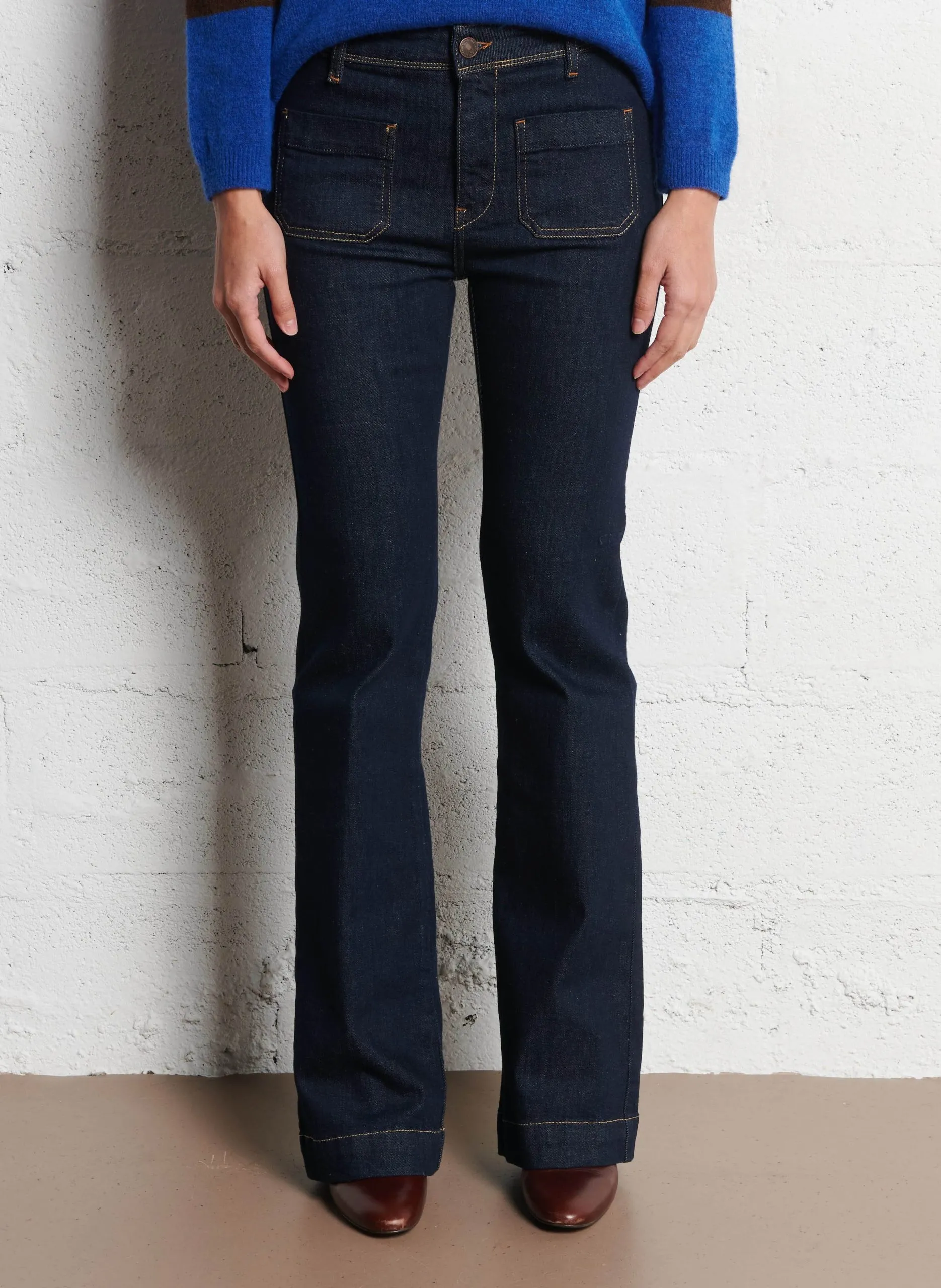 Bootcut Jeans aus Baumwoll-Mix Blau CHARLOTTE