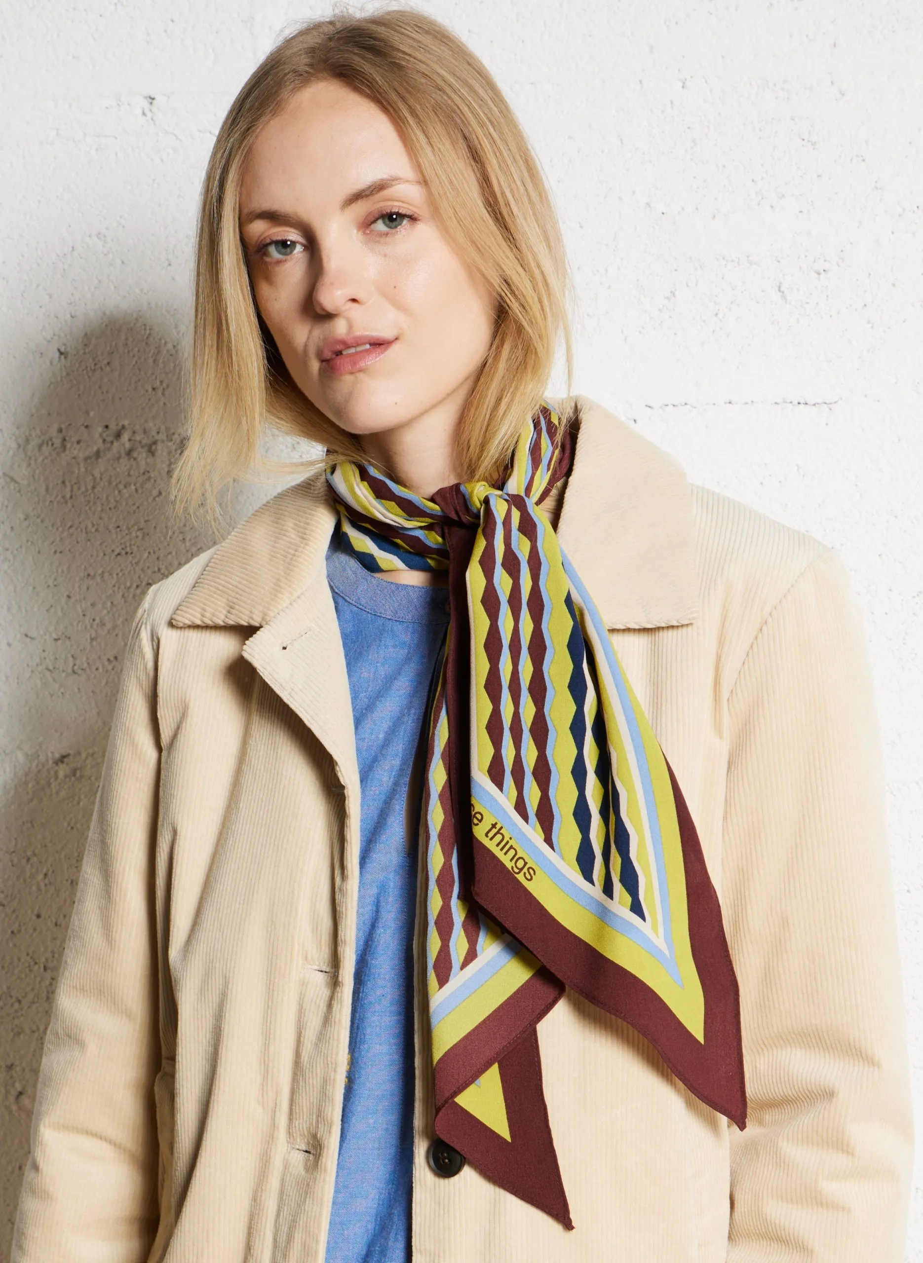 Halstuch mit geometrischem Druck Gelb