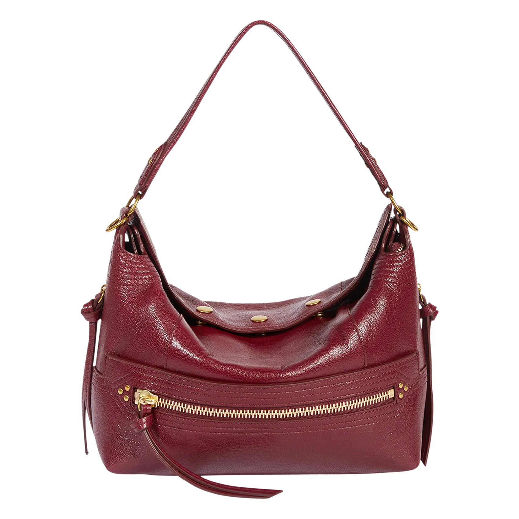 Baguette-Tasche aus Leder Rot LUCKY