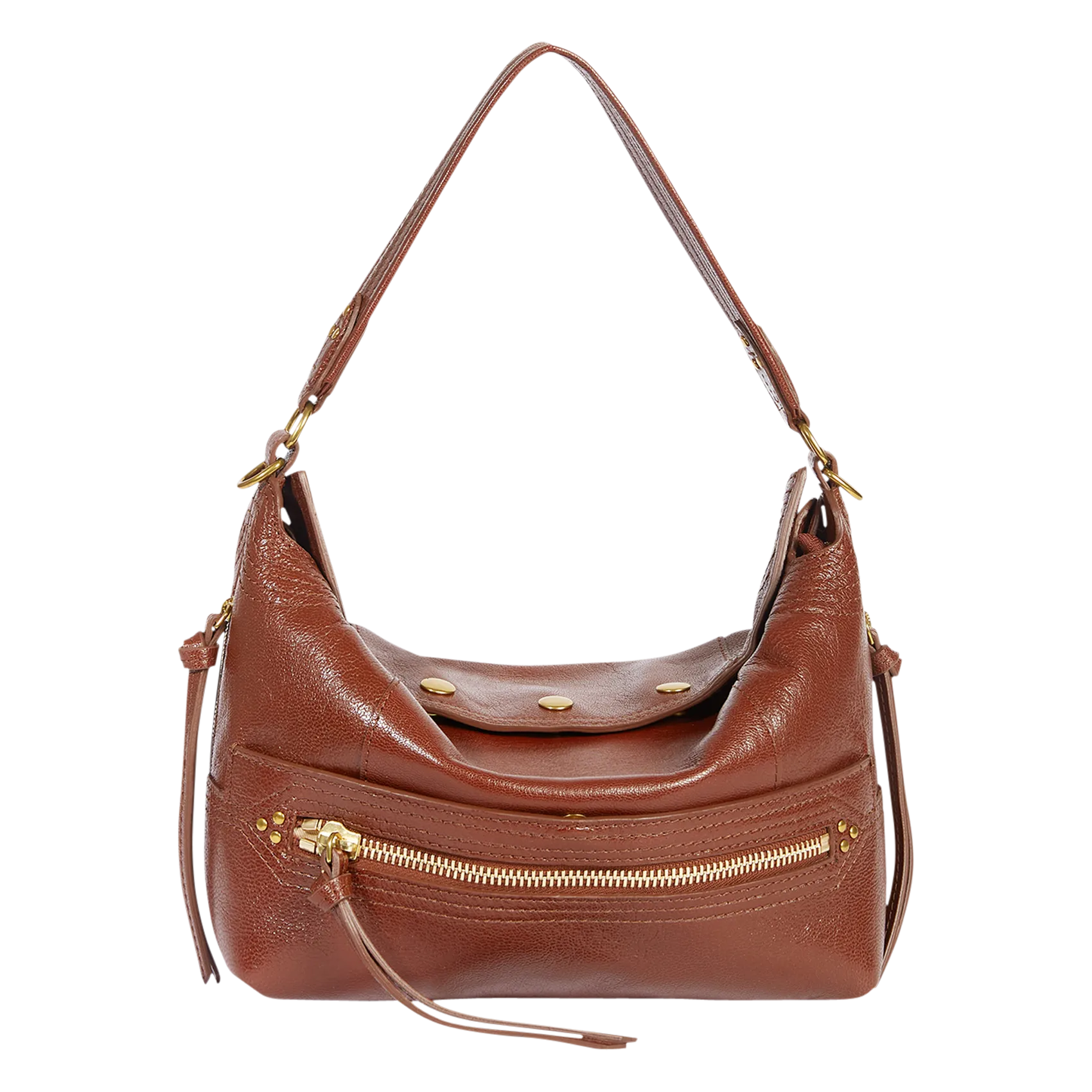 Baguette-Tasche aus Leder Braun LUCKY