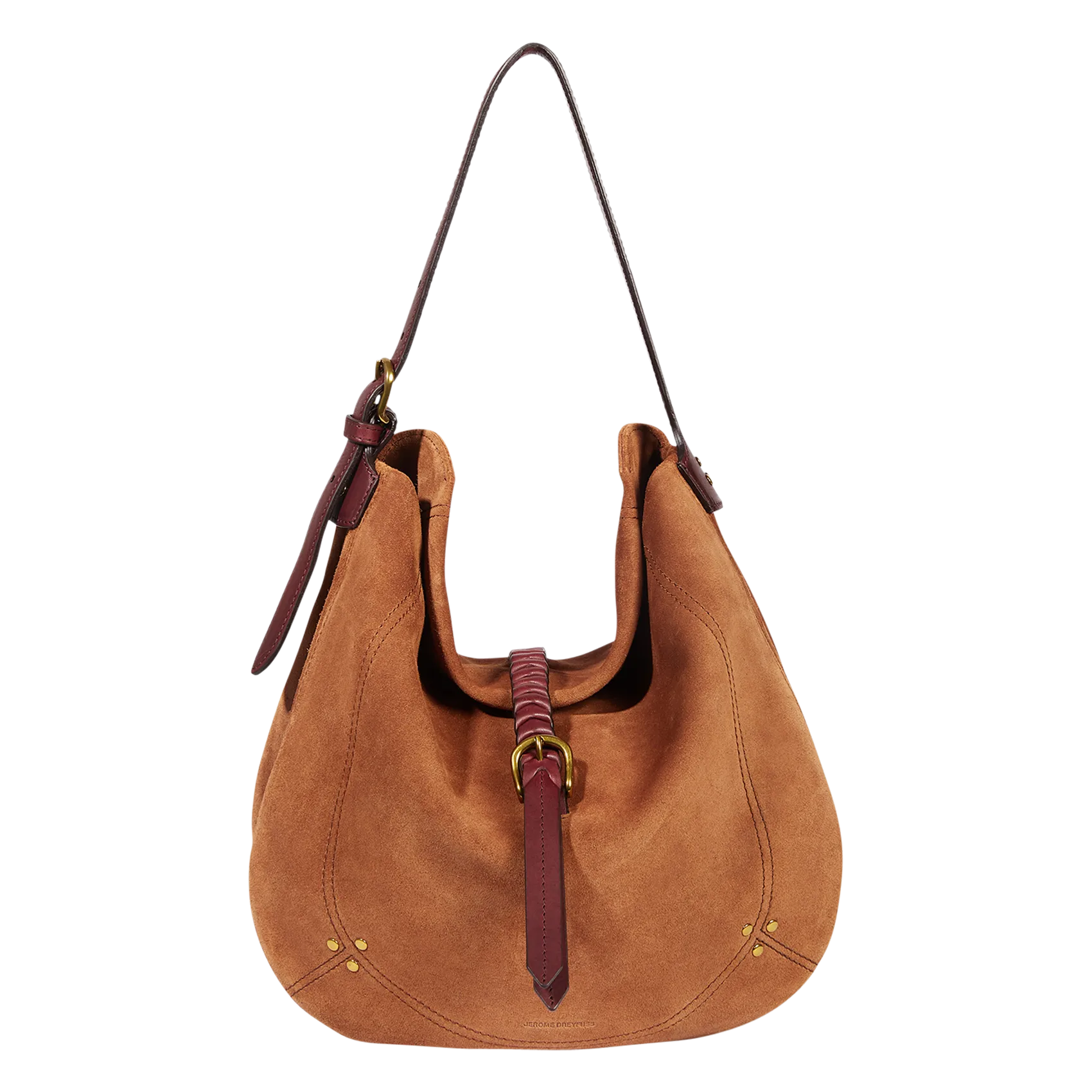 Weiche Schultertasche aus Wildleder Braun LUIS