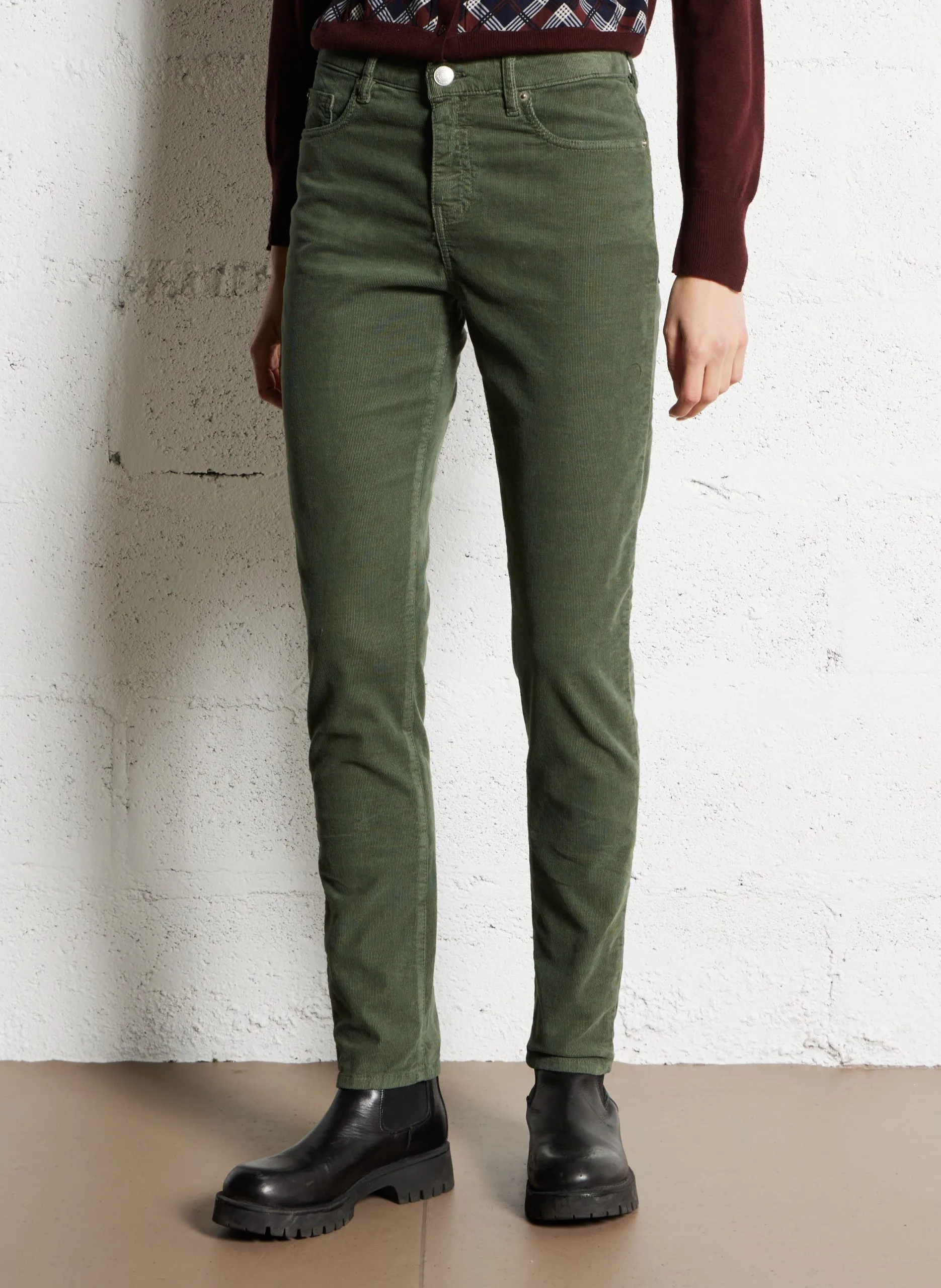 Hose aus Baumwoll-Mix, Slim Fit Khaki CRYSTAL