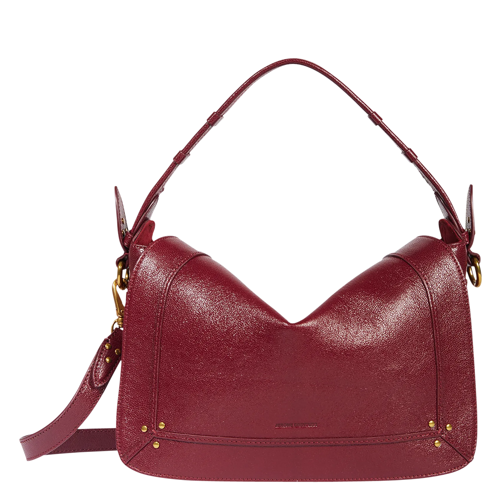 Leder-Umhängetasche mit Umschlag Rot PEPITO M