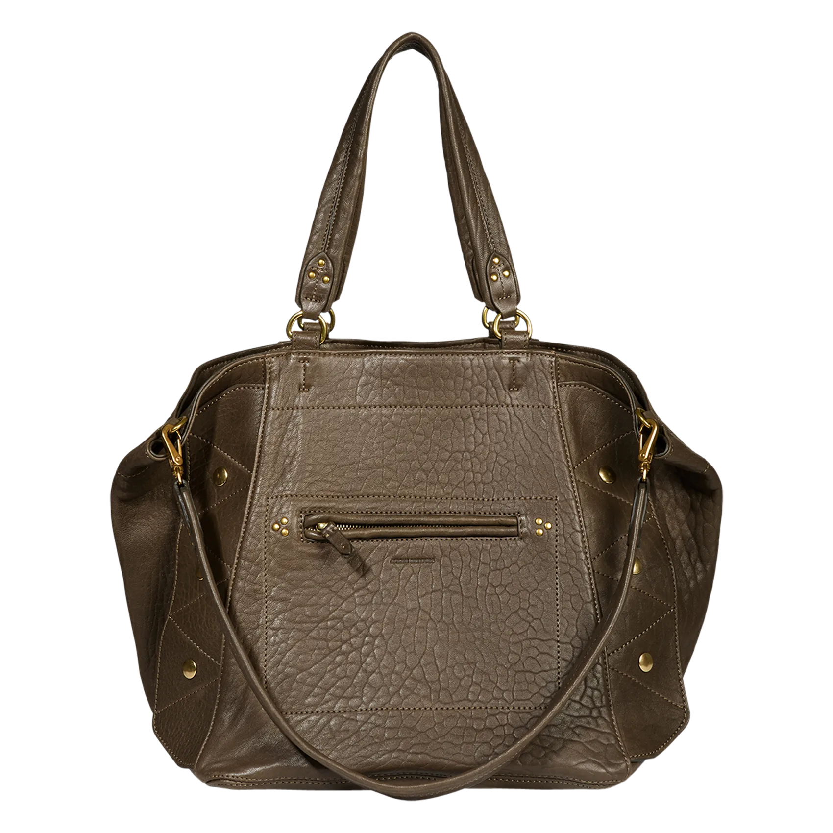 Lammleder-Shopper mit Schulterriemen Grun ROGER