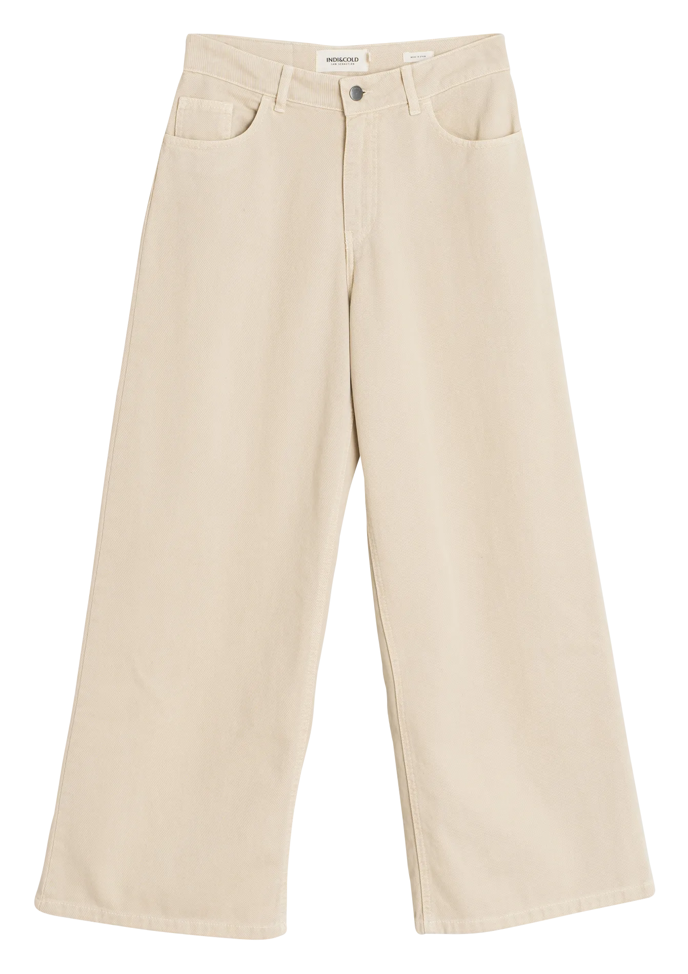Flared Jeans aus Baumwolle Beige