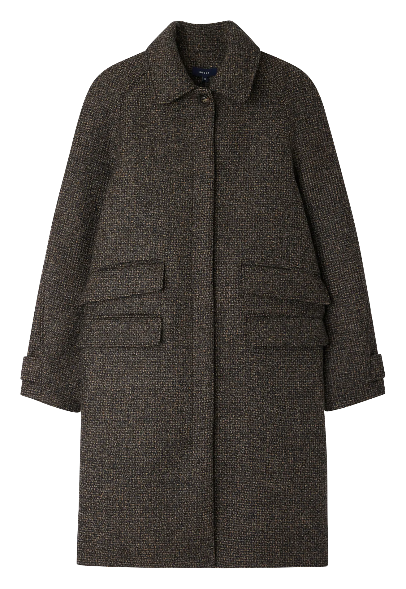Mantel aus Woll-Mix mit klassischem Kragen Braun SIMBA