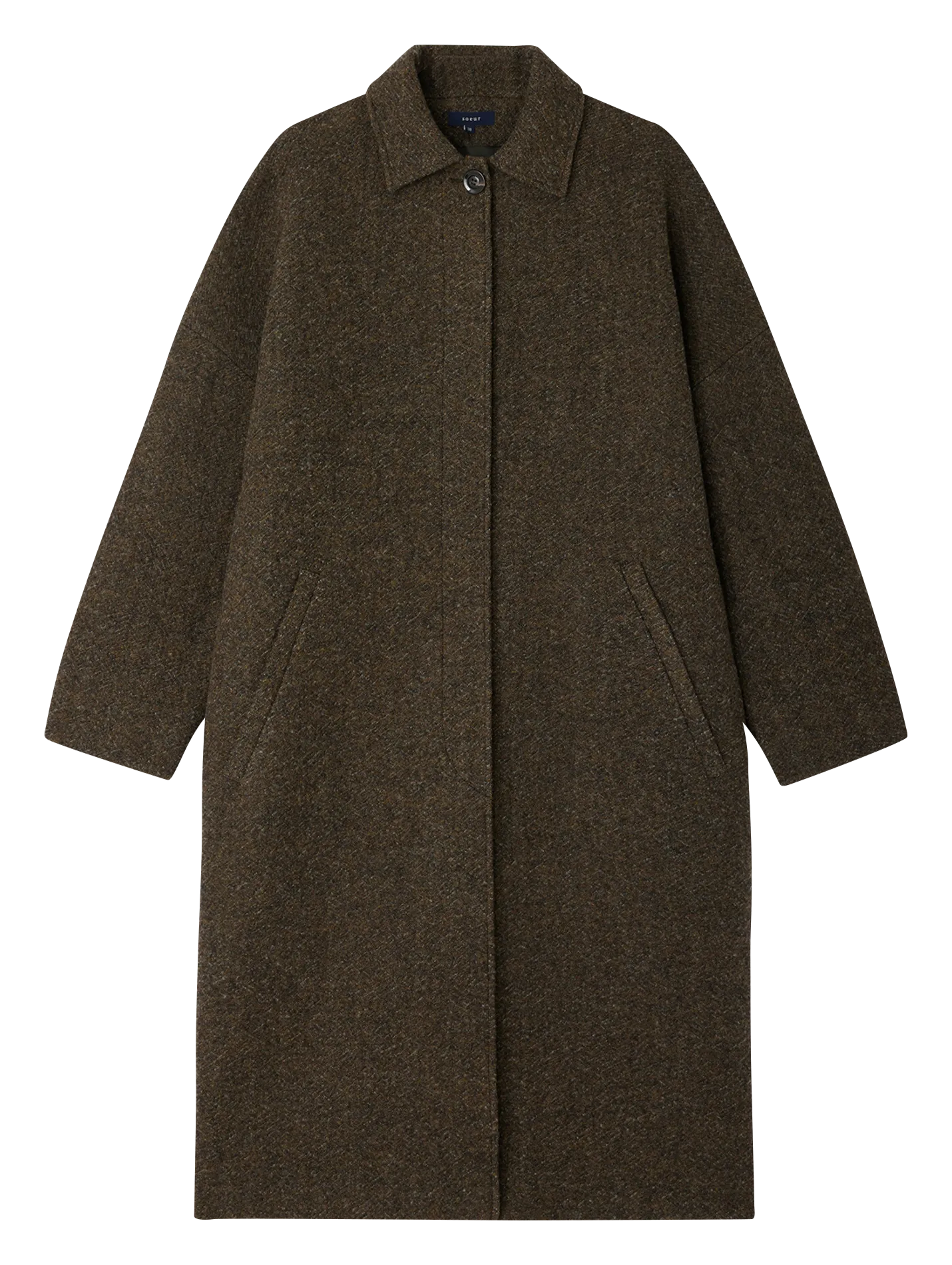 Langer Wollmantel Khaki GUILHEM