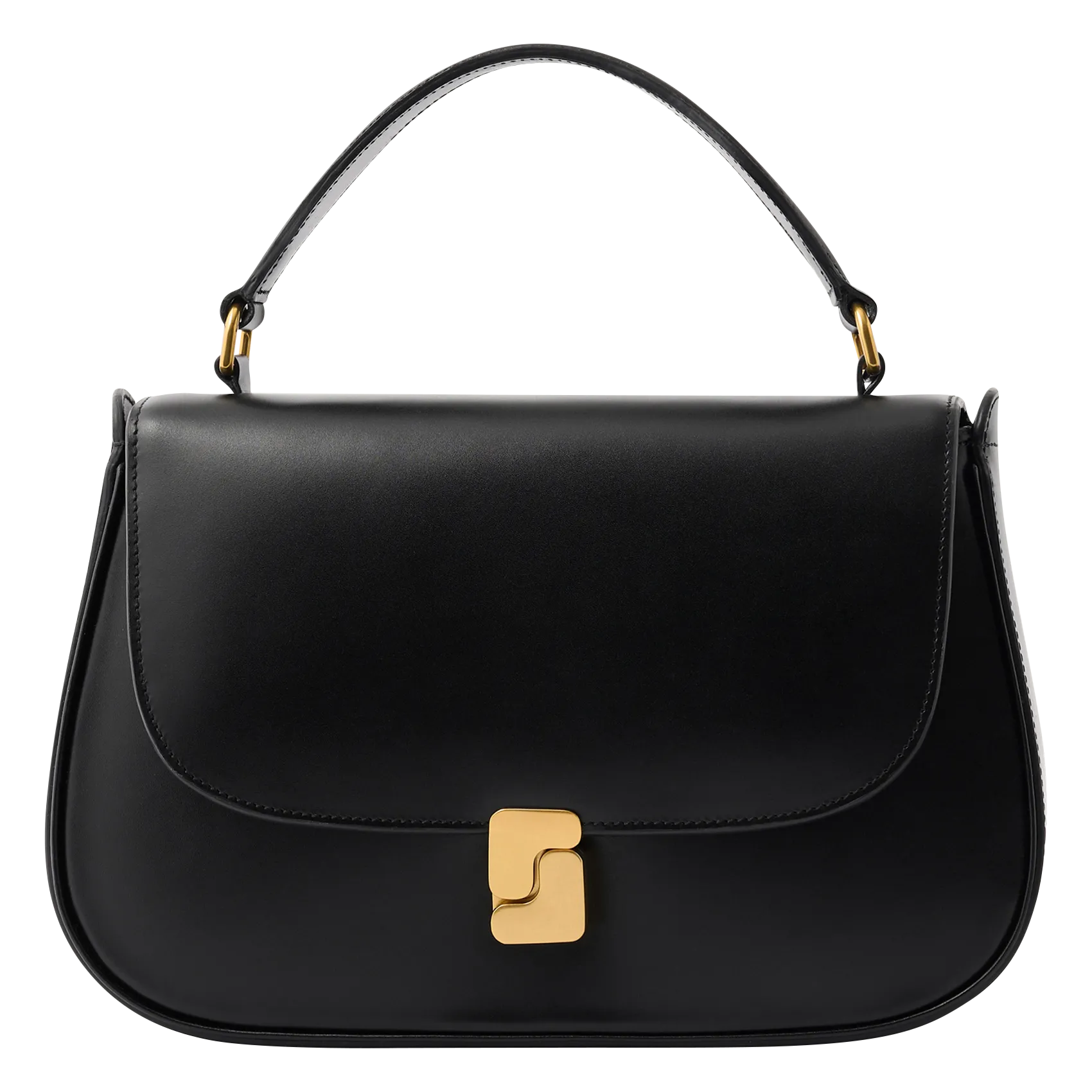 Bowlingtasche aus genarbtem Leder mit Reißverschluss Schwarz BELLA