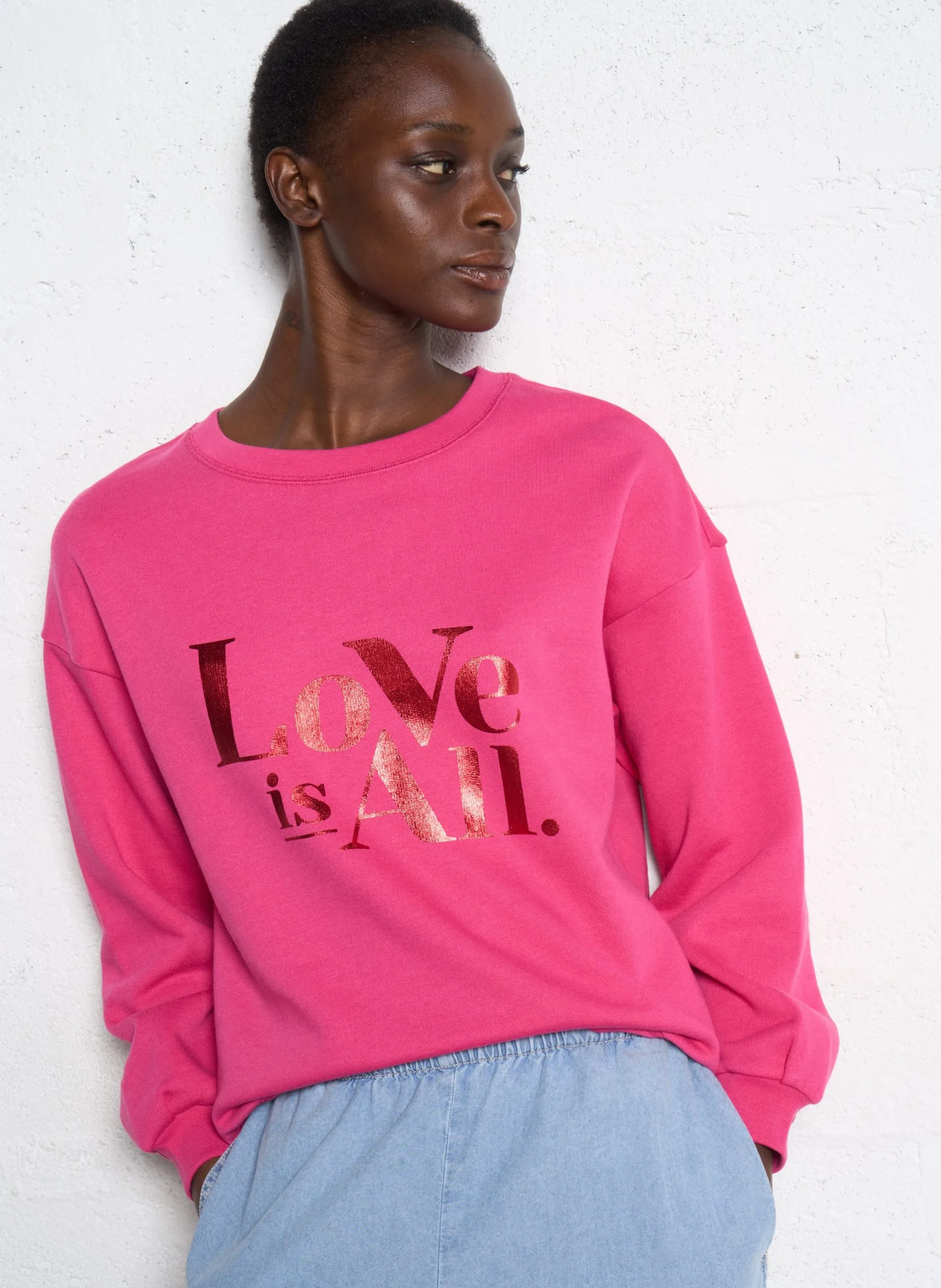 Oversize Rundhalsausschnitt Sweatshirt Rot MERAKI