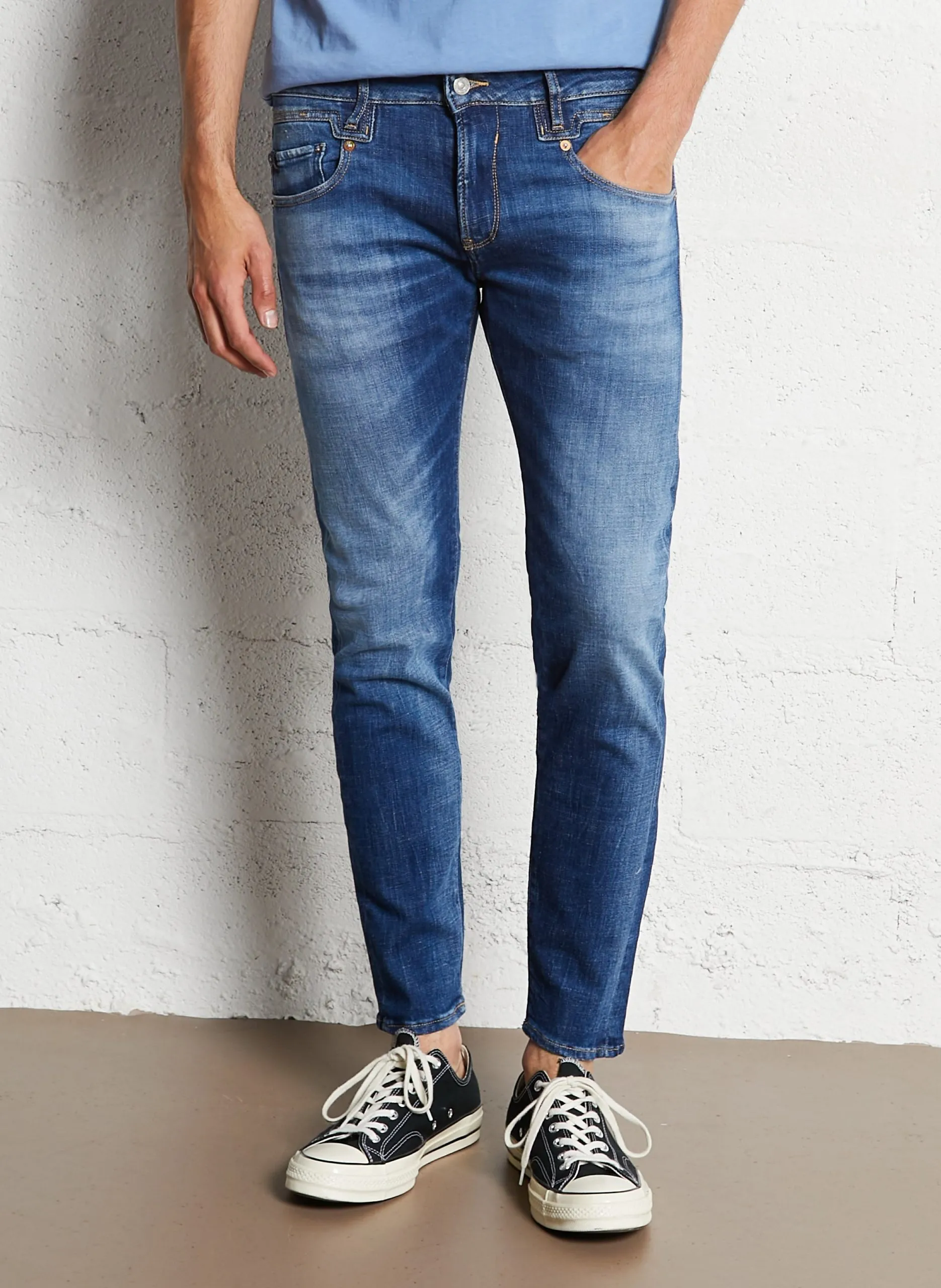 High Waist Slim Fit Jeans Blau POWERC