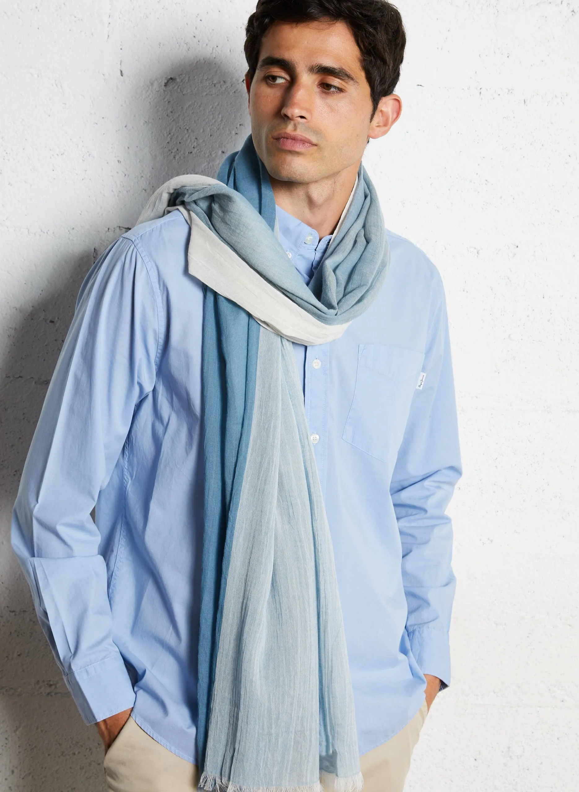 Baumwolltuch mit Print Blau