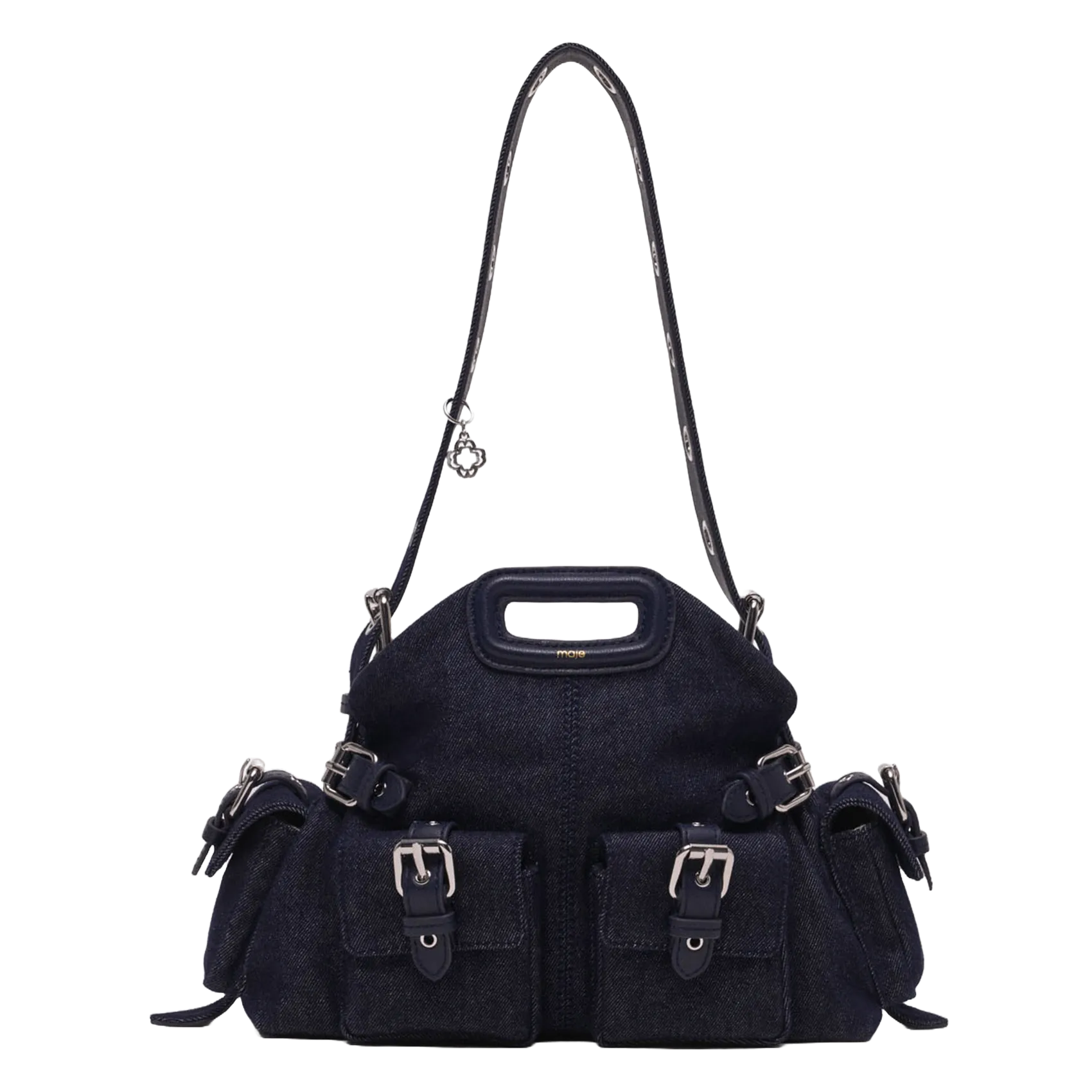 Umhängetasche mit Taschen aus Denim Blau