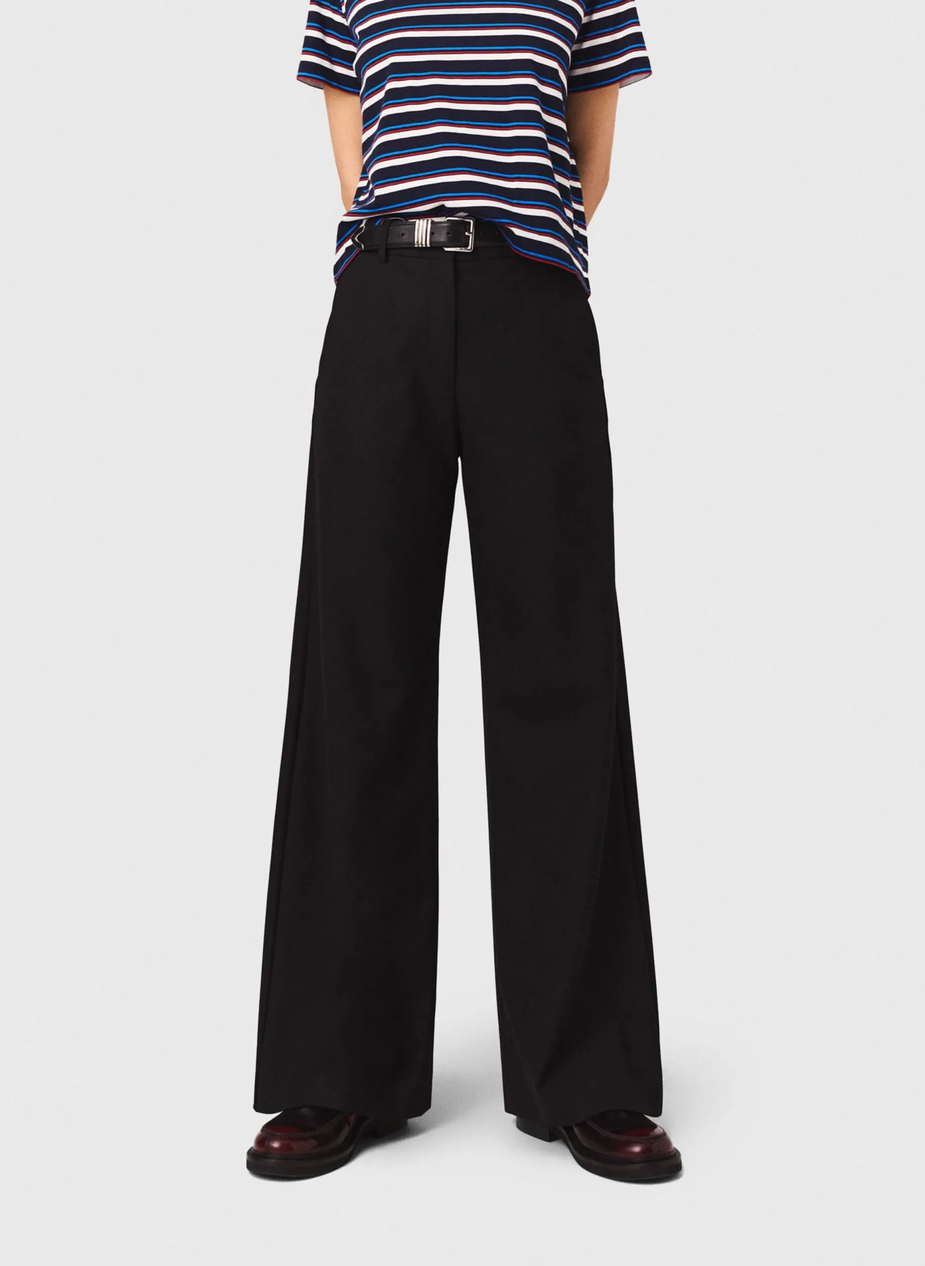 Weit geschnittene Kostümhose Blau