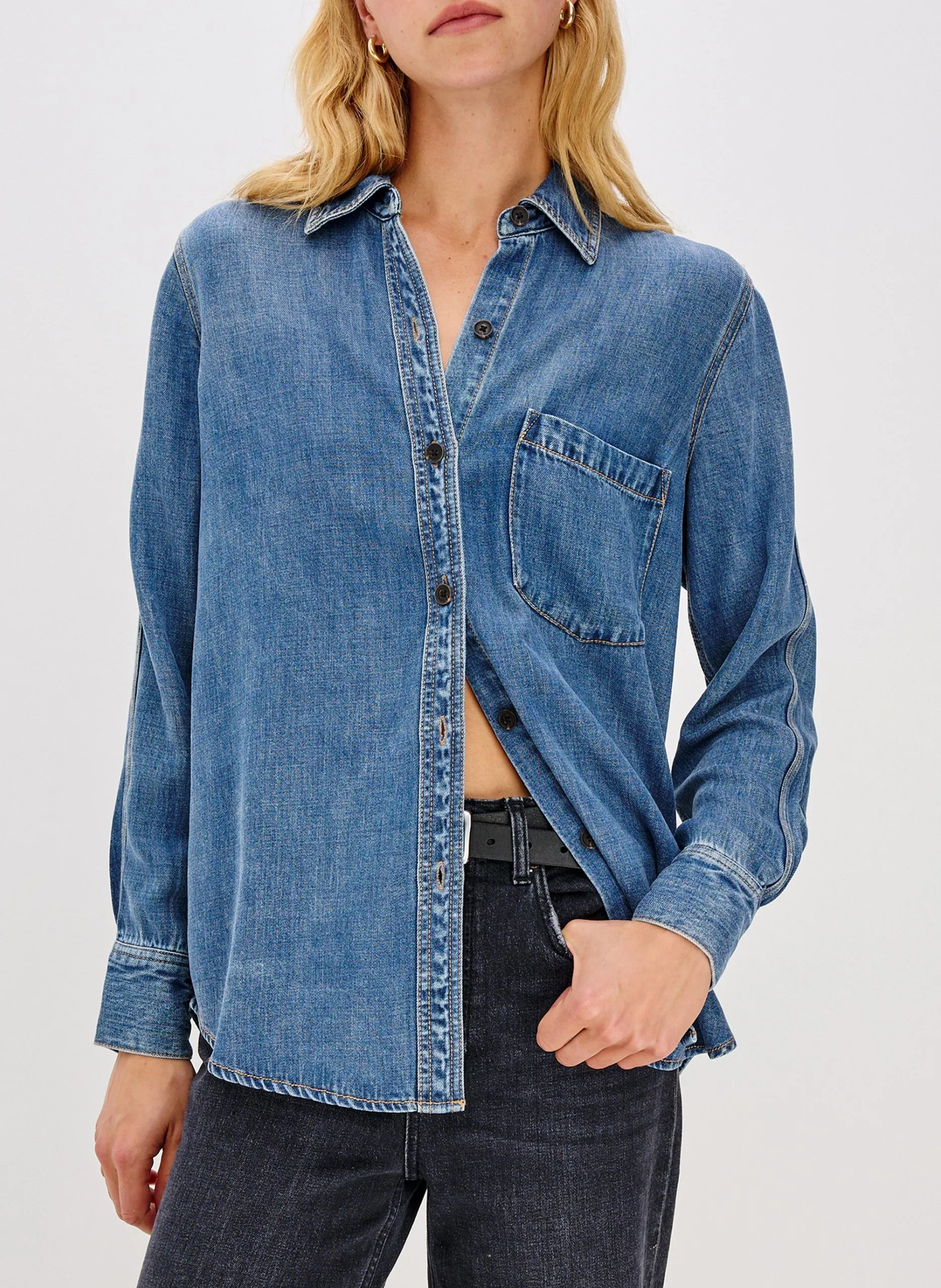 Jeanshemd mit klassischem Kragen Blau ATTICUS