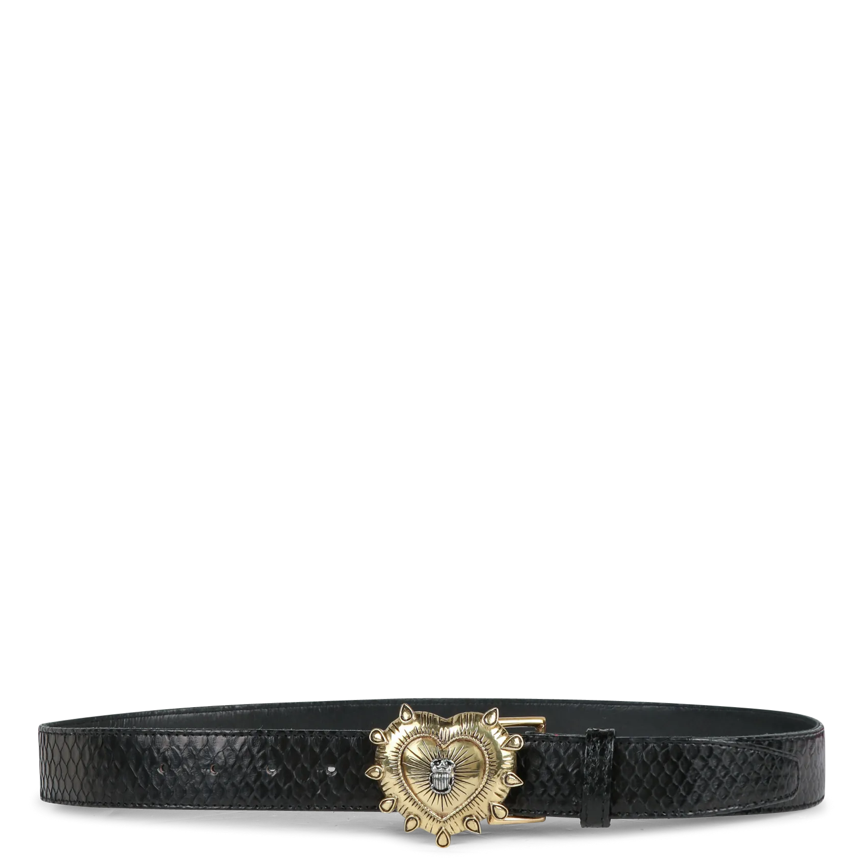 Gürtel aus Pythonleder Schwarz EX-VOTO