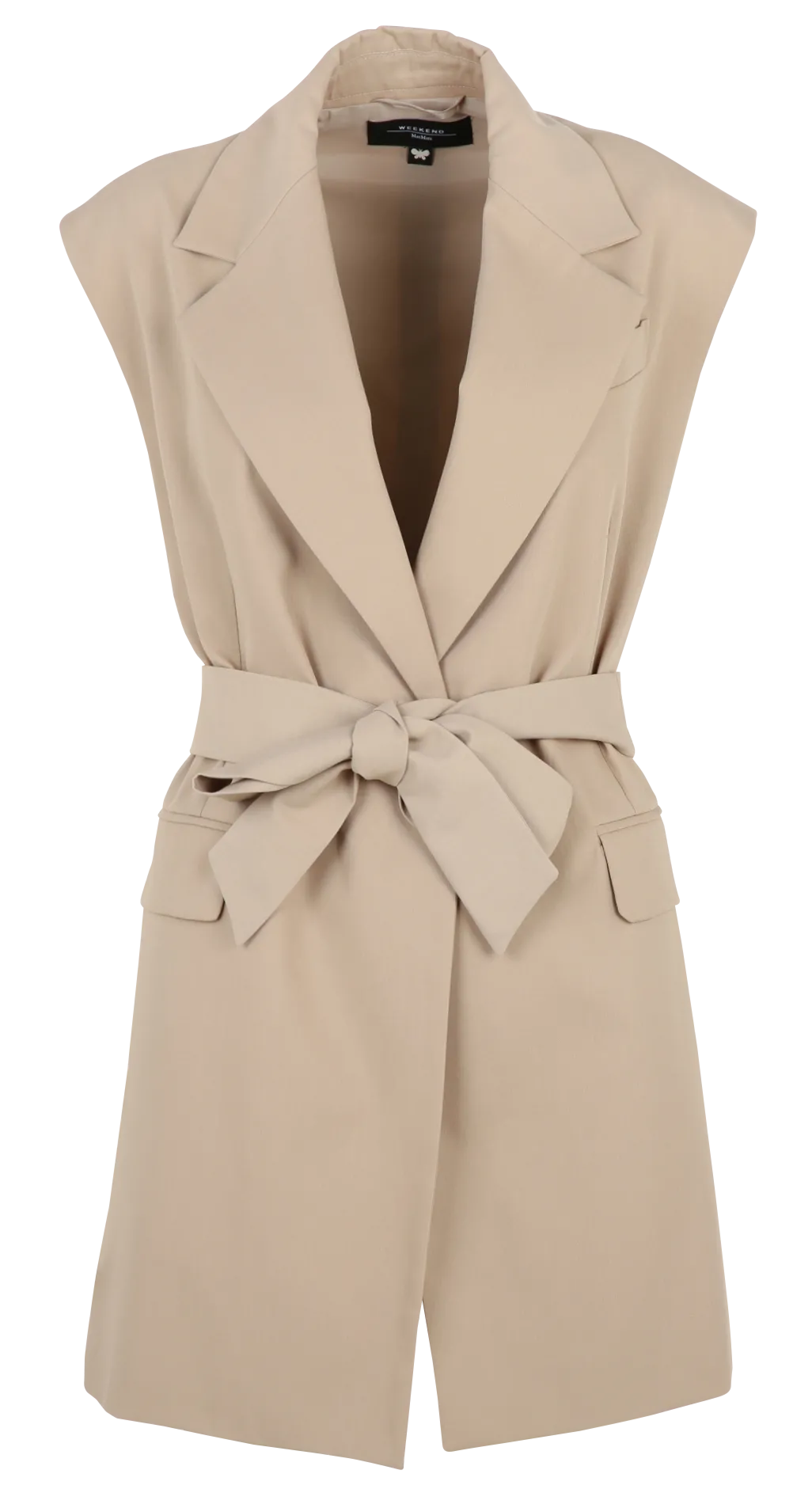 Ärmelloser Baumwoll-Blazer Beige DETROIT