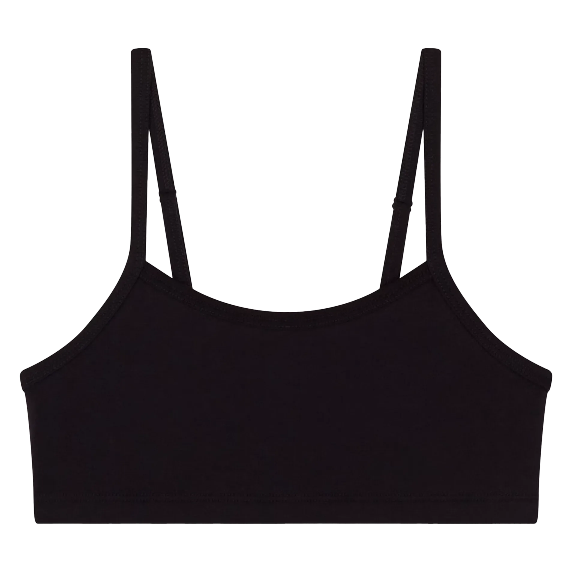 Einfaches Bralette aus Baumwollmischung Schwarz