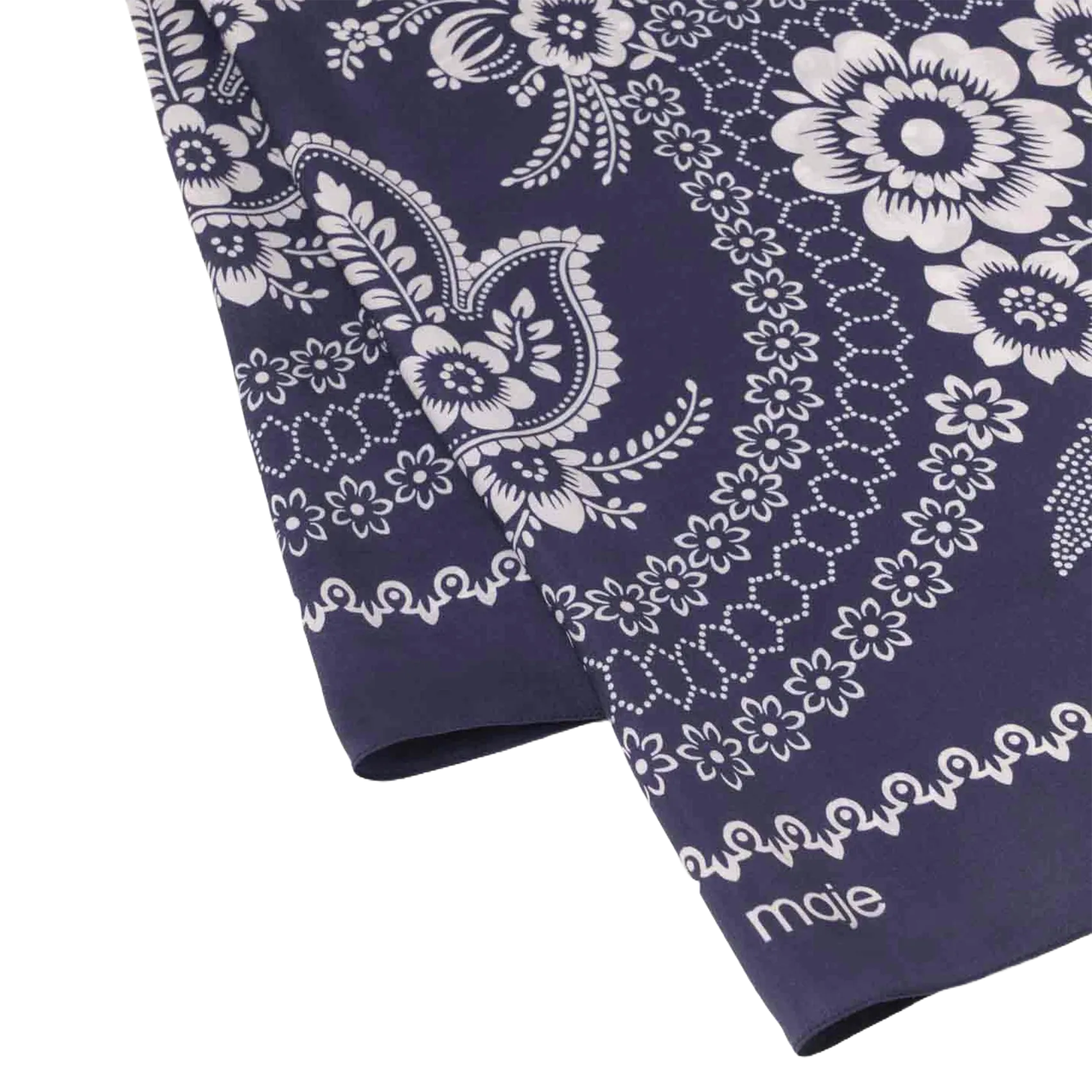 Seidentuch mit Bandana-Print Blau