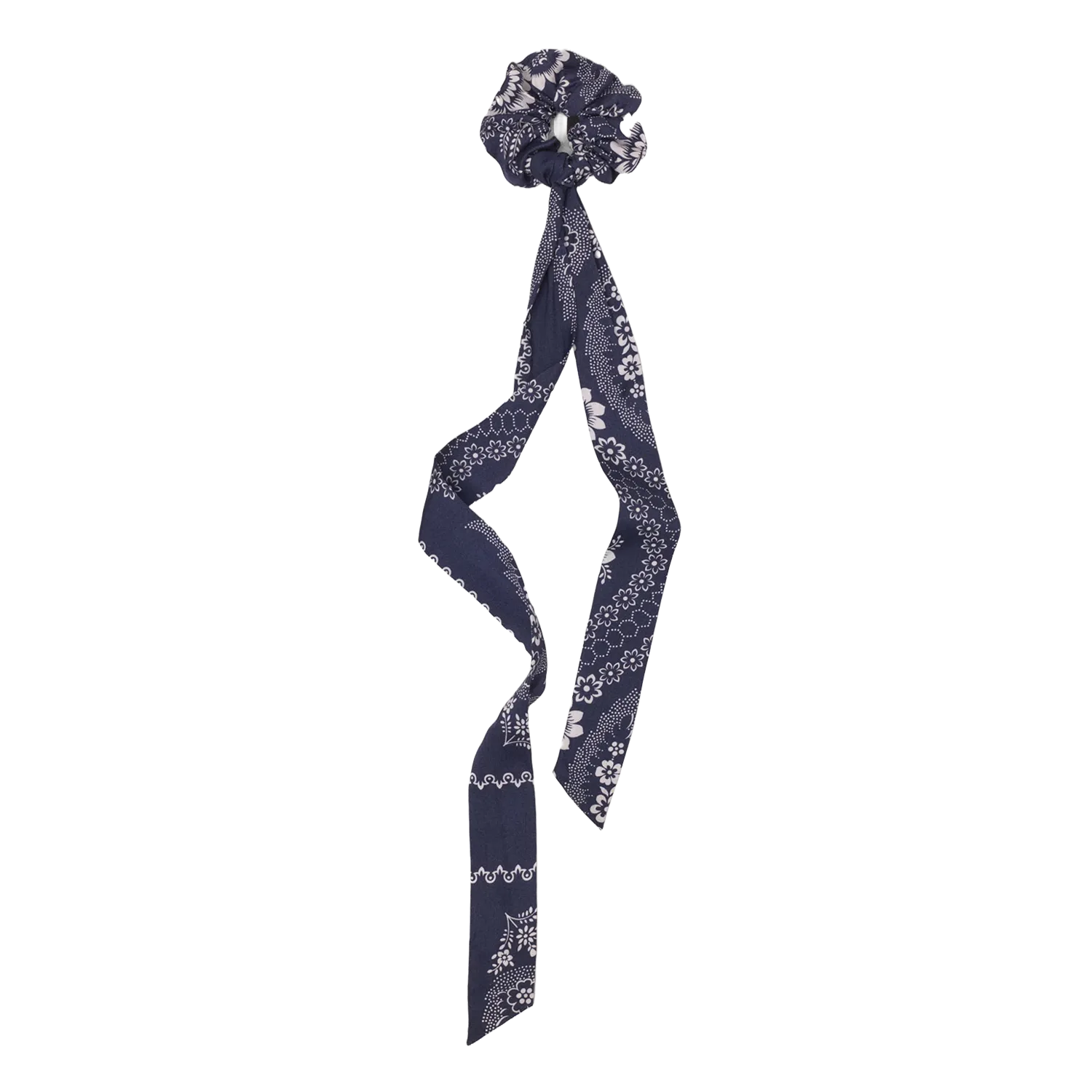 Bedrucktes Haargummi aus Twill Blau