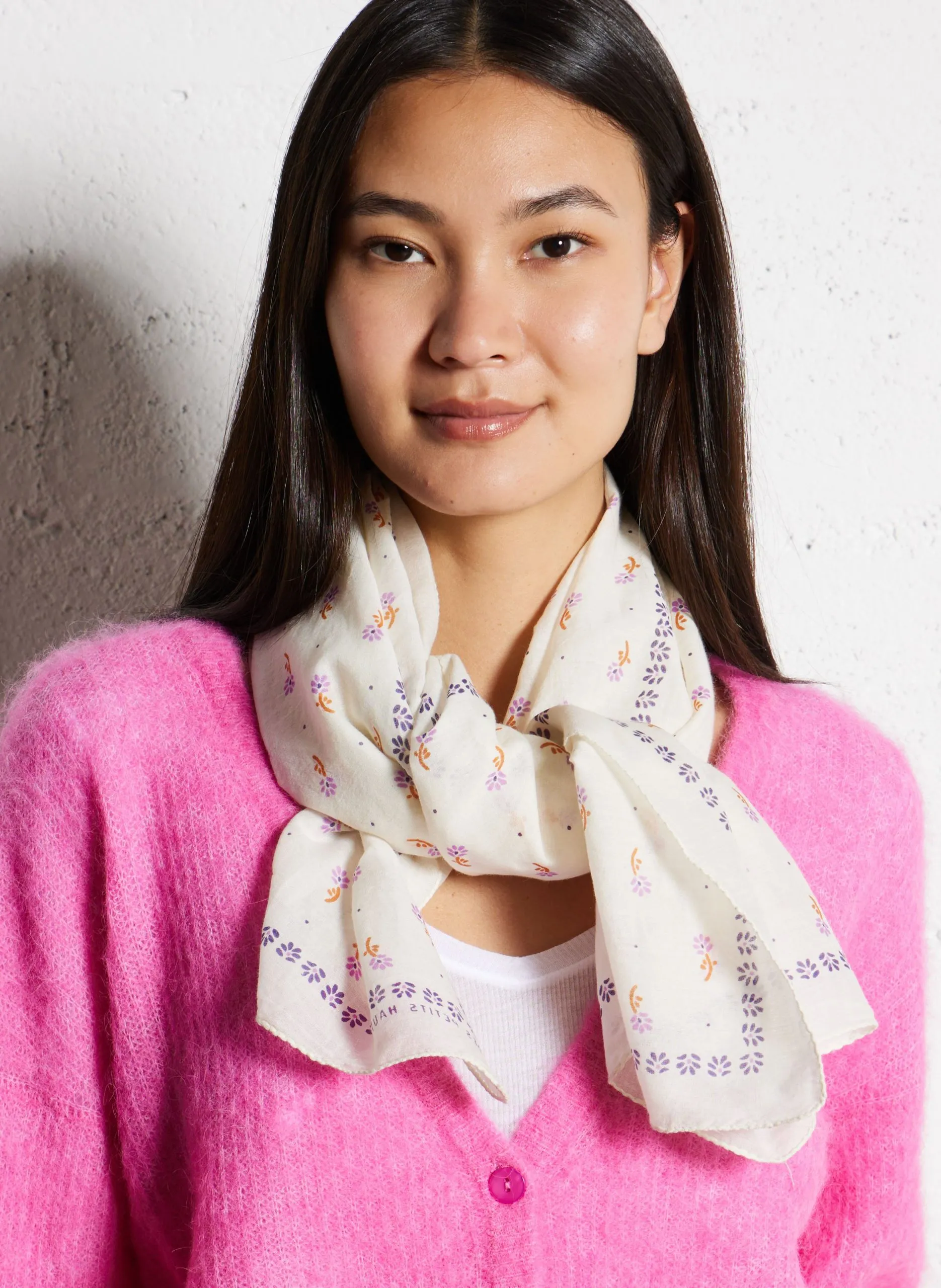 Baumwoll-Foulard Weiss NYMO