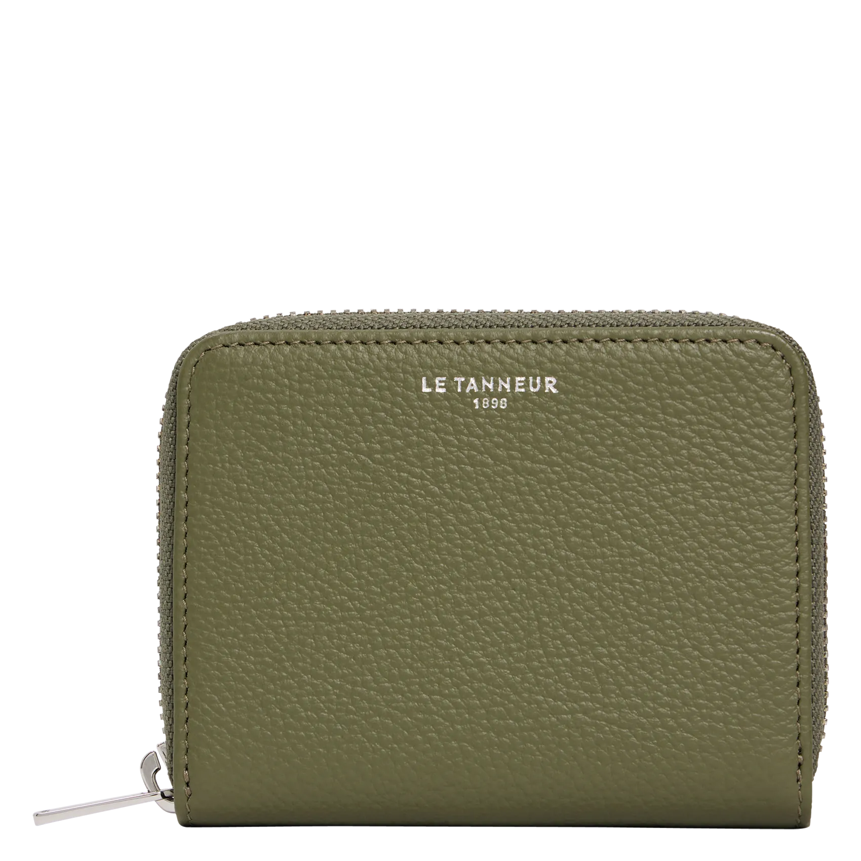 Portemonnaie aus genarbtem Leder Grun EMILIE