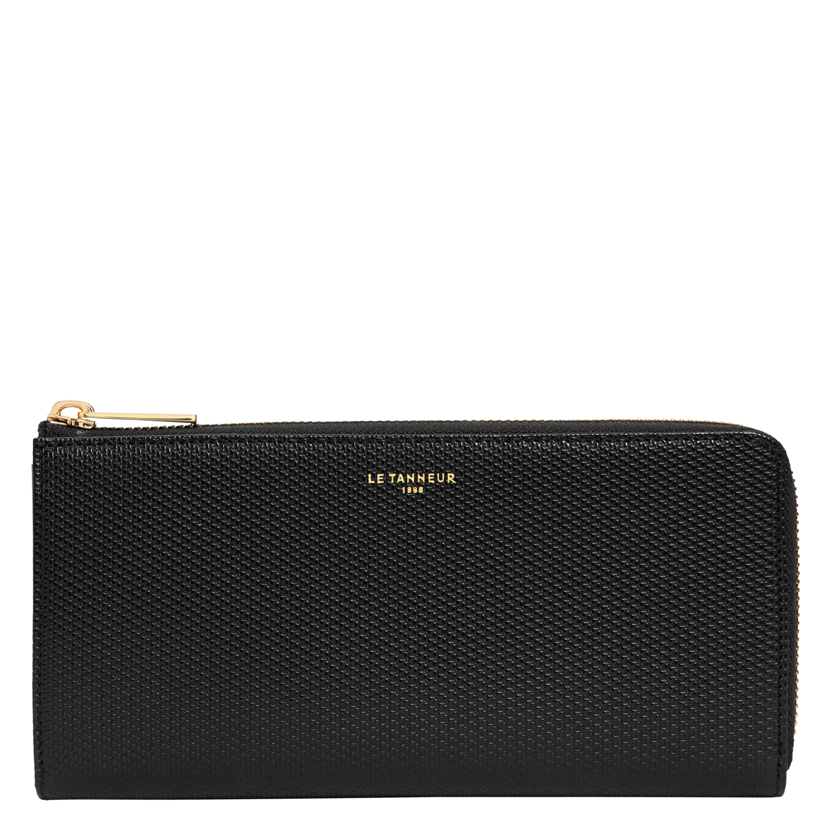 Reißverschluss-Geldbörsen aus Leder Schwarz EMILIE