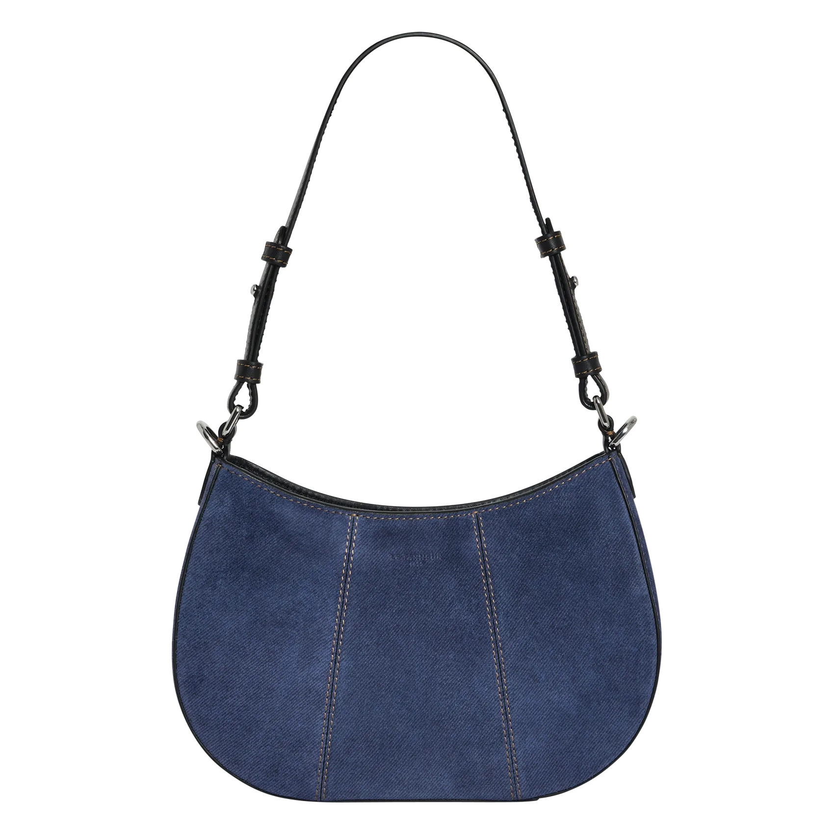Einfarbige Handtasche aus Leder Blau JULIETTE