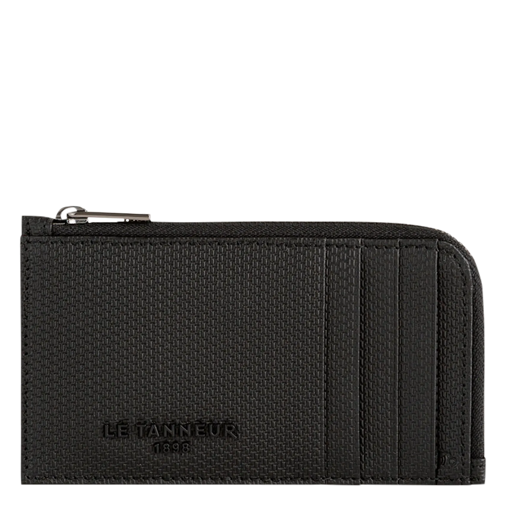 Kartenhalter mit Reißverschluss aus Monogramm-Leder Schwarz EMILE