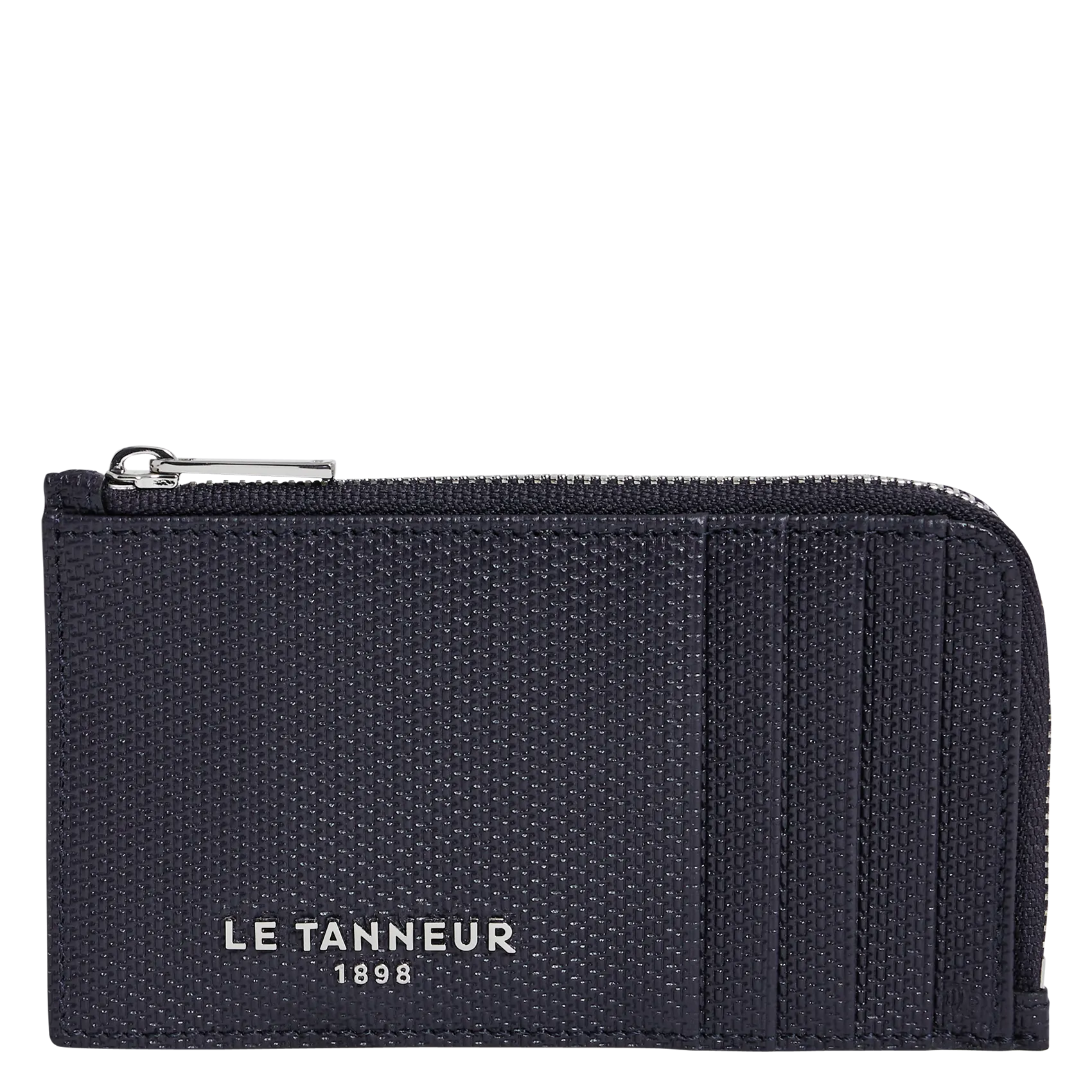 Kartenhalter mit Reißverschluss aus Monogramm-Leder Blau EMILE