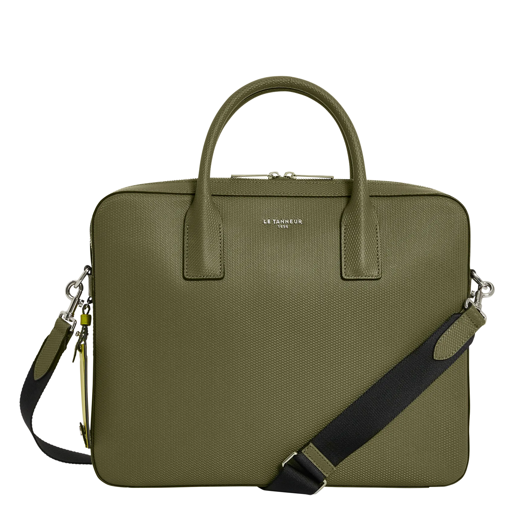 Schlanker 14-Zoll-Ledertasche Grun EMILE