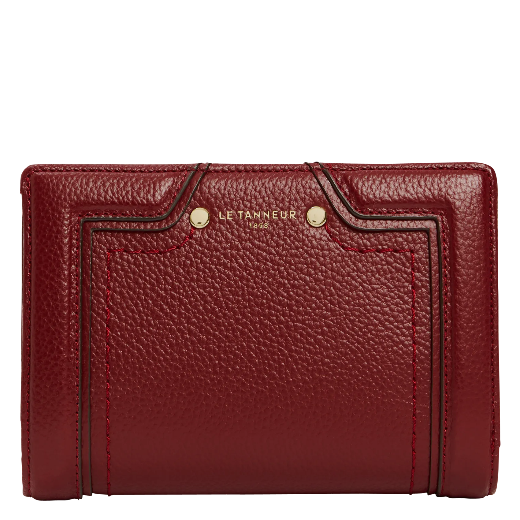 Kompakte Brieftasche aus Leder Rot ELLA