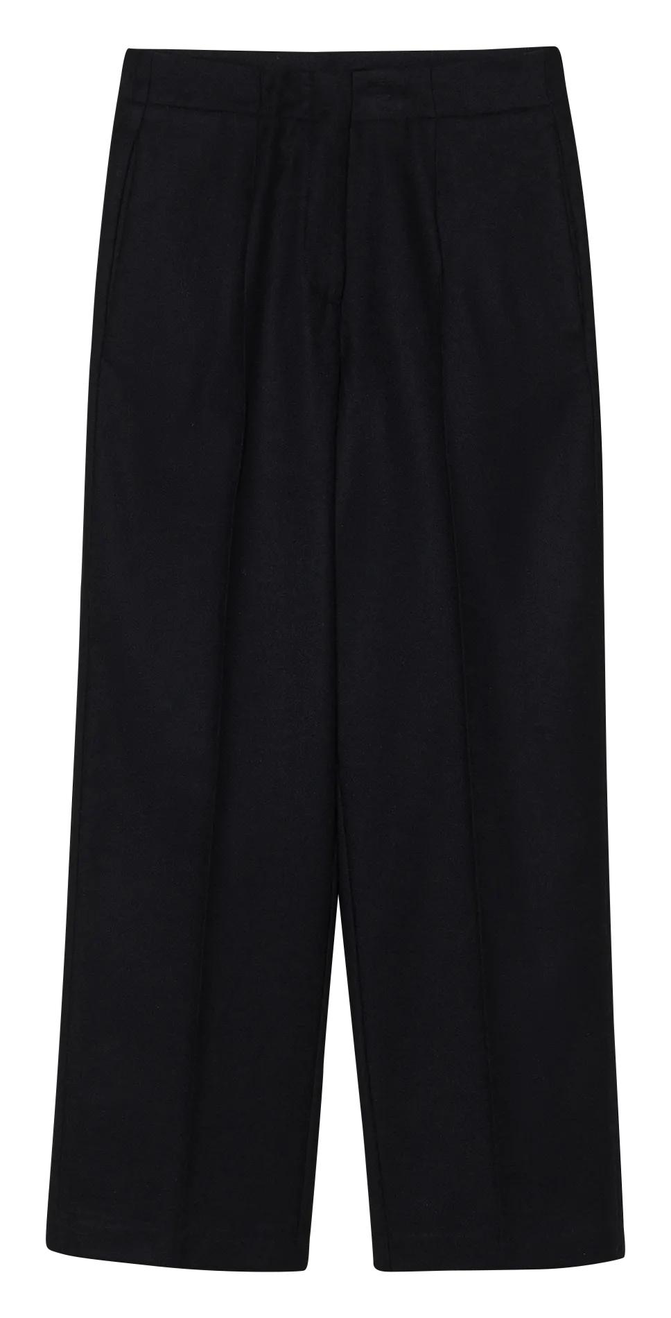 Wollflanellhose in geradem Schnitt Blau
