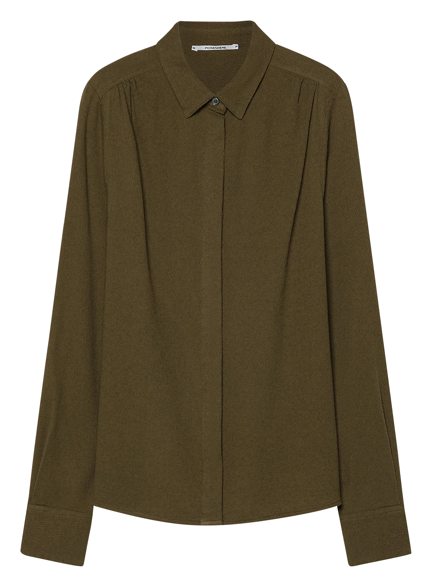 Klassisches Hemd aus Baumwolle und Wolle gemischt Khaki