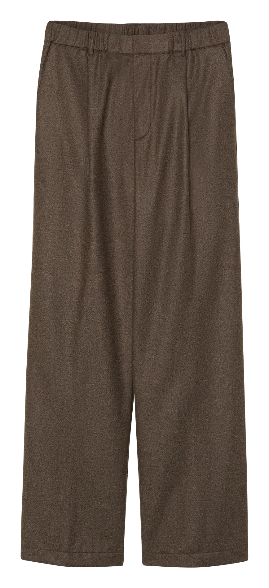 Hoch taillierte Hose mit Falten Braun