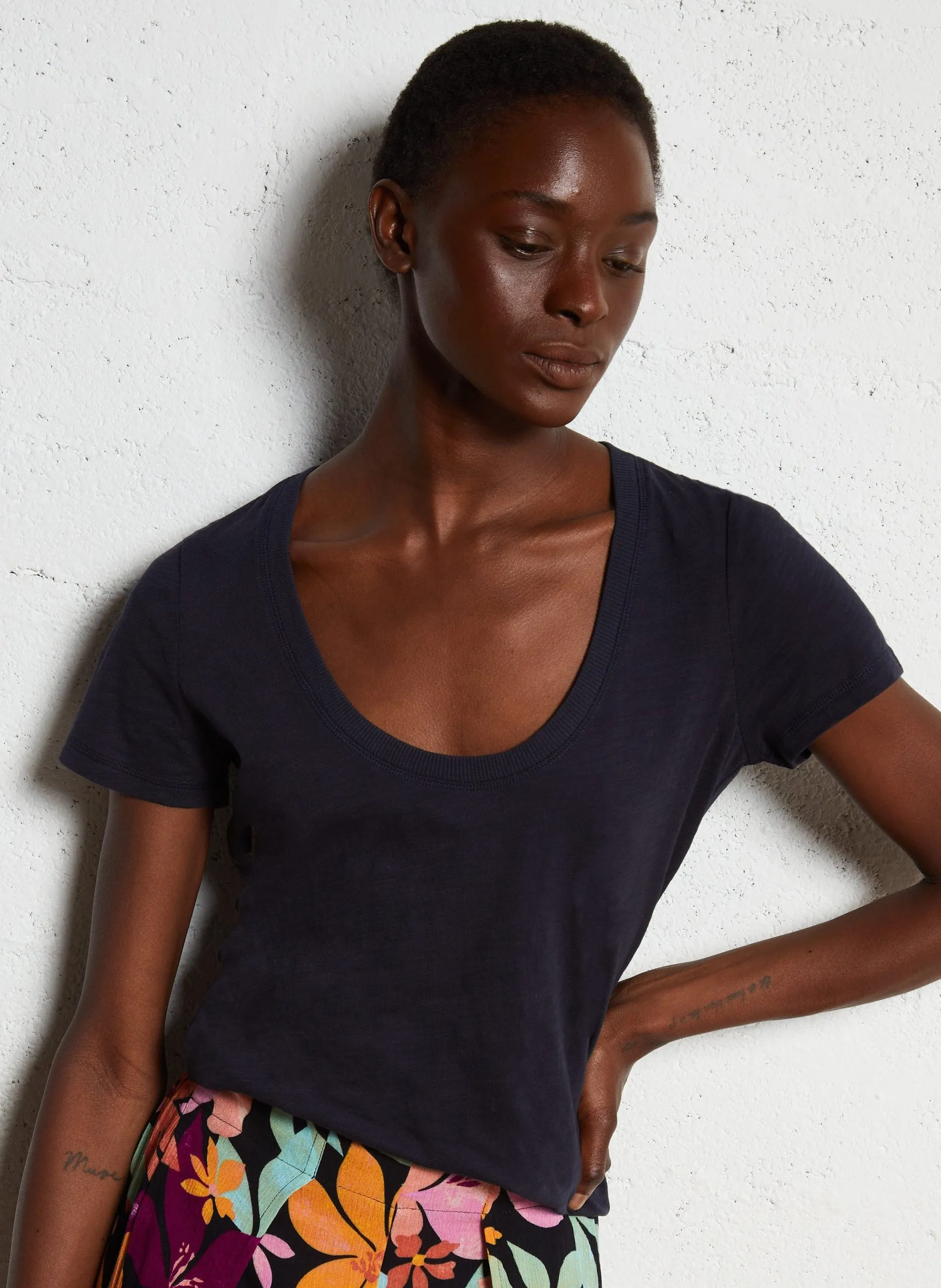 T-Shirt mit kurzen Ärmeln aus Flammengarn Blau TYA