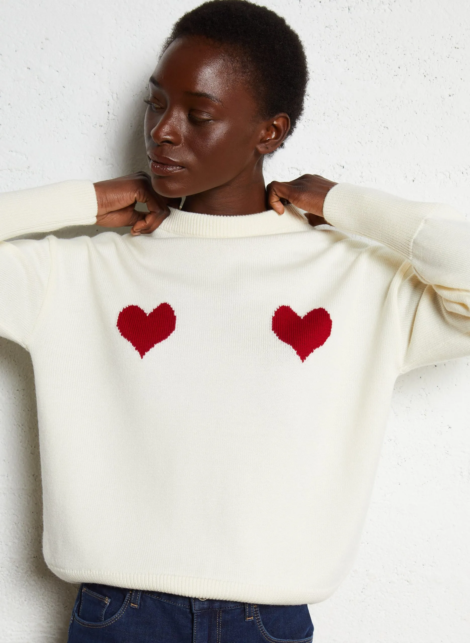 Abidjan - Wollpullover mit Rundhalsausschnitt Weiss COME