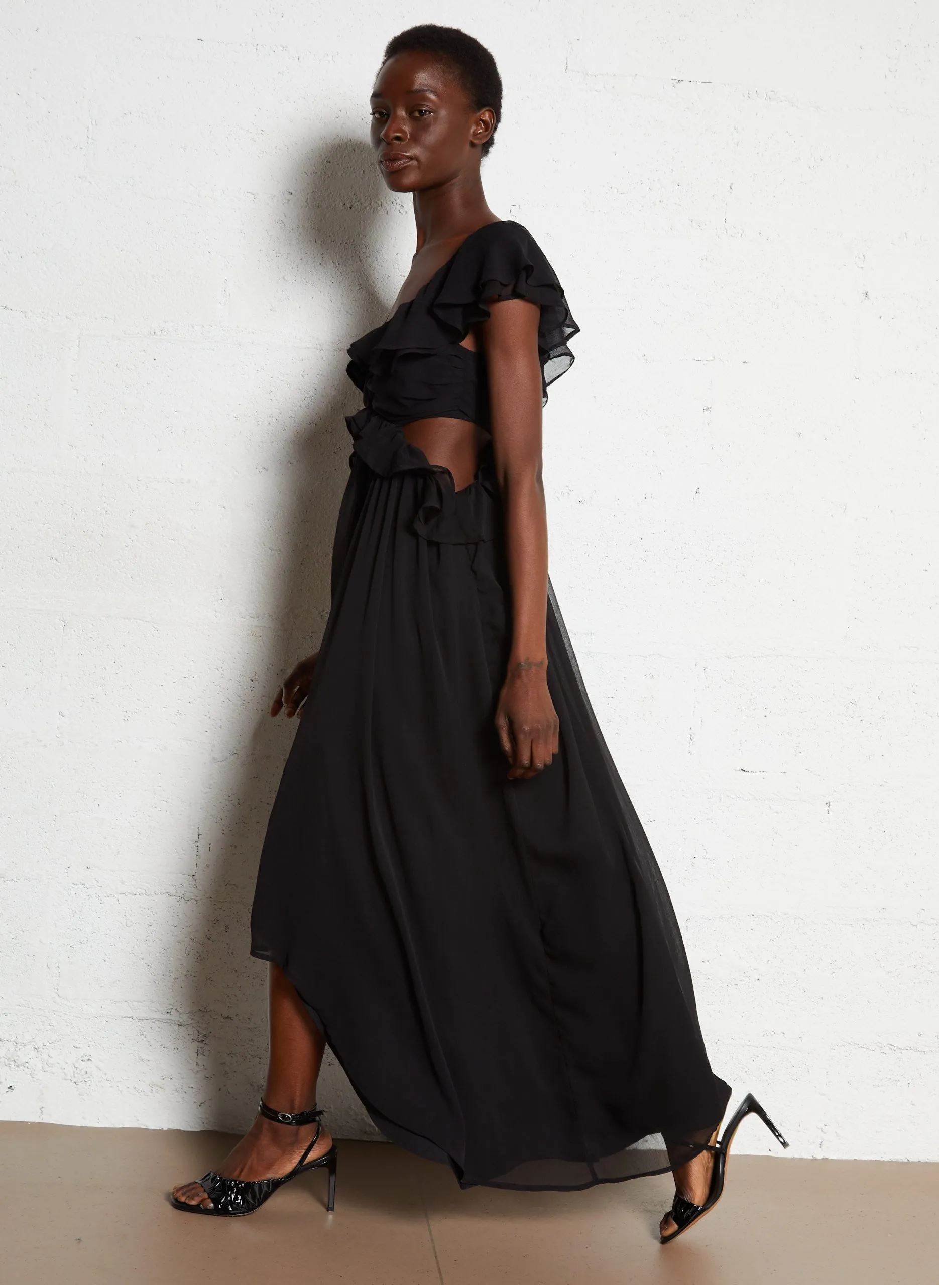 Kleid mit Rundhalsausschnitt Schwarz RAYEN