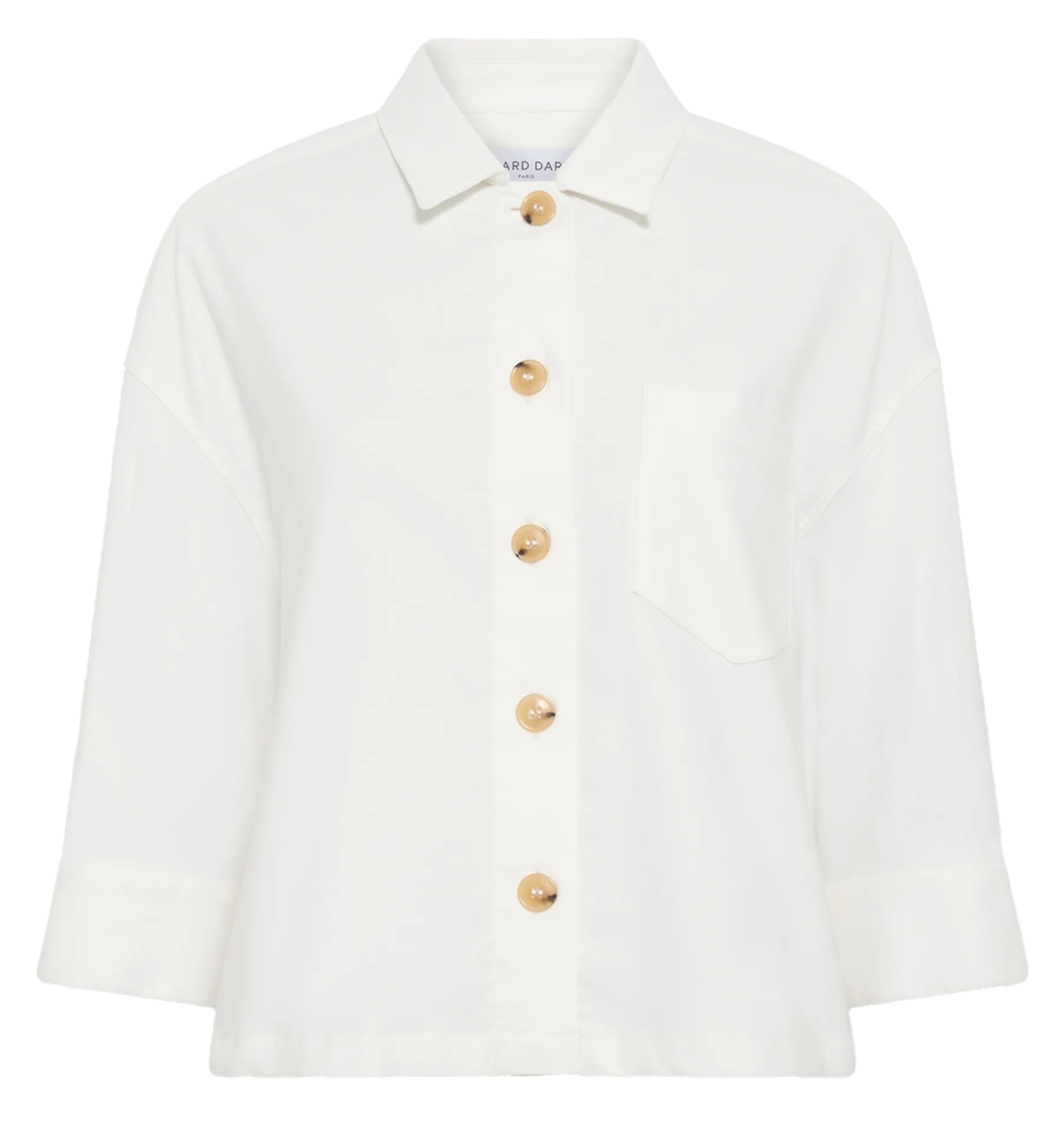 Bluse aus Baumwoll-Mix mit klassischem Kragen Beige RISELA