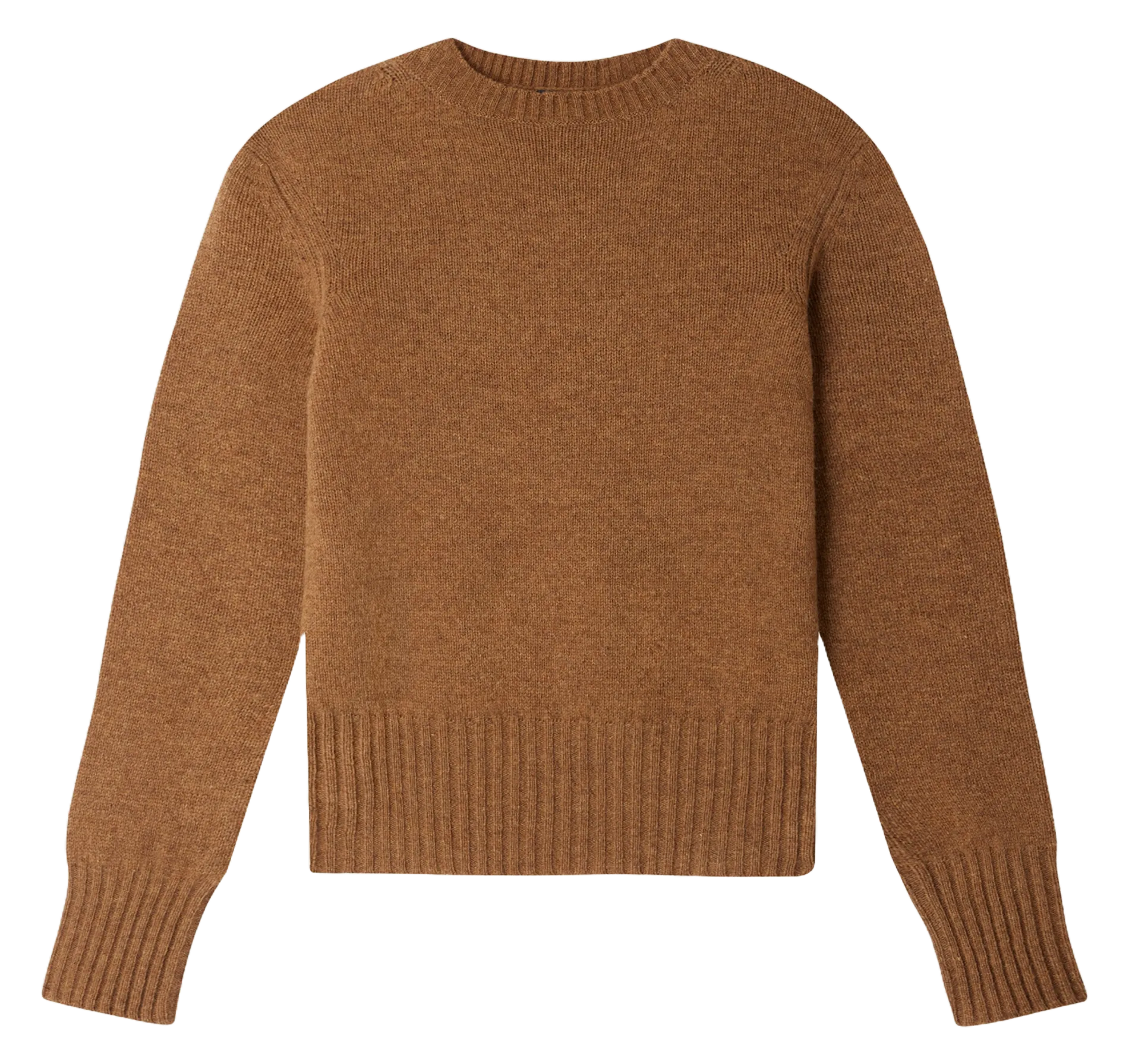 Gerade geschnittener Rundhalspullover aus Wolle Beige GIPSY