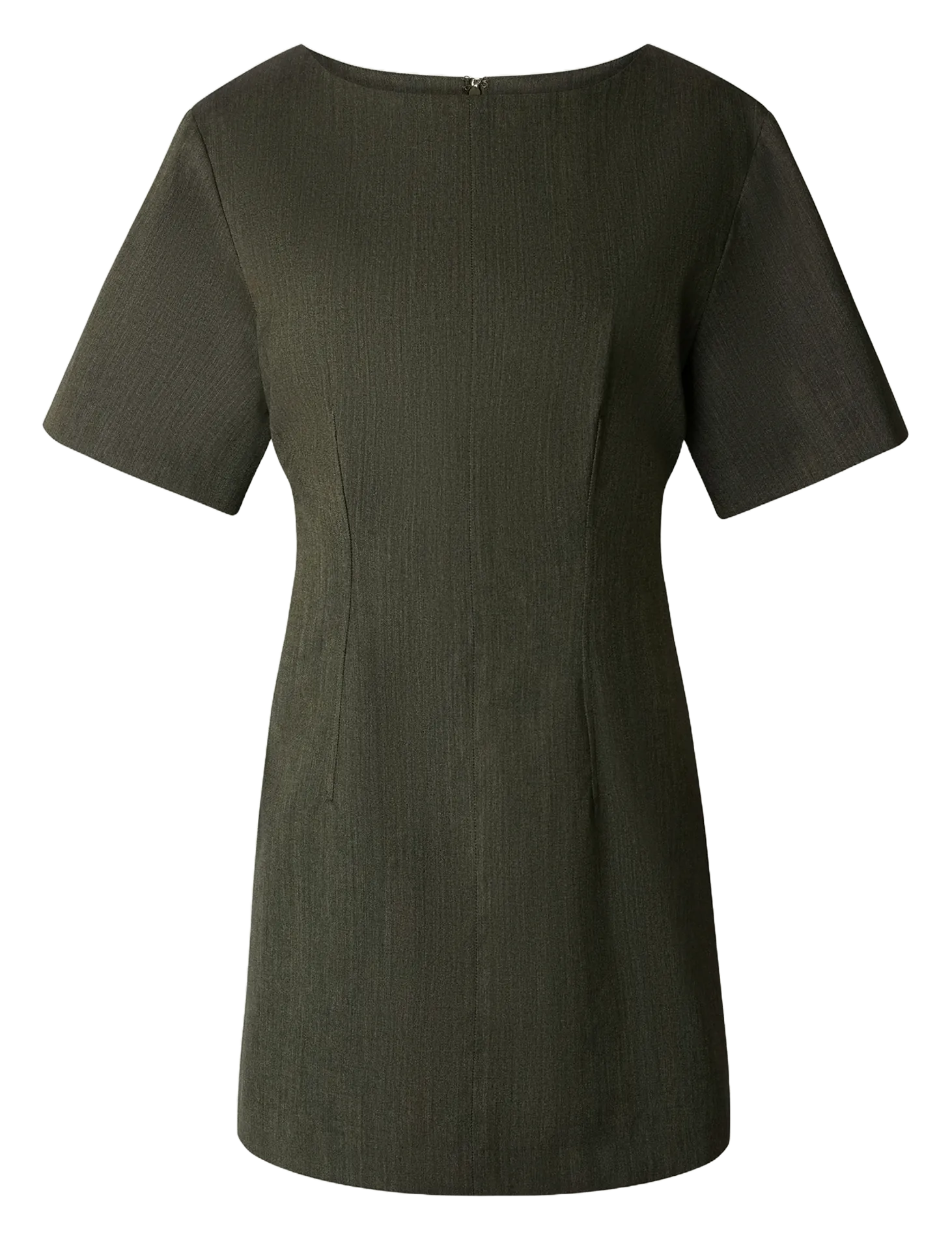 Kurzkleid aus Wollmix mit Rundhalsausschnitt Khaki GLADYS