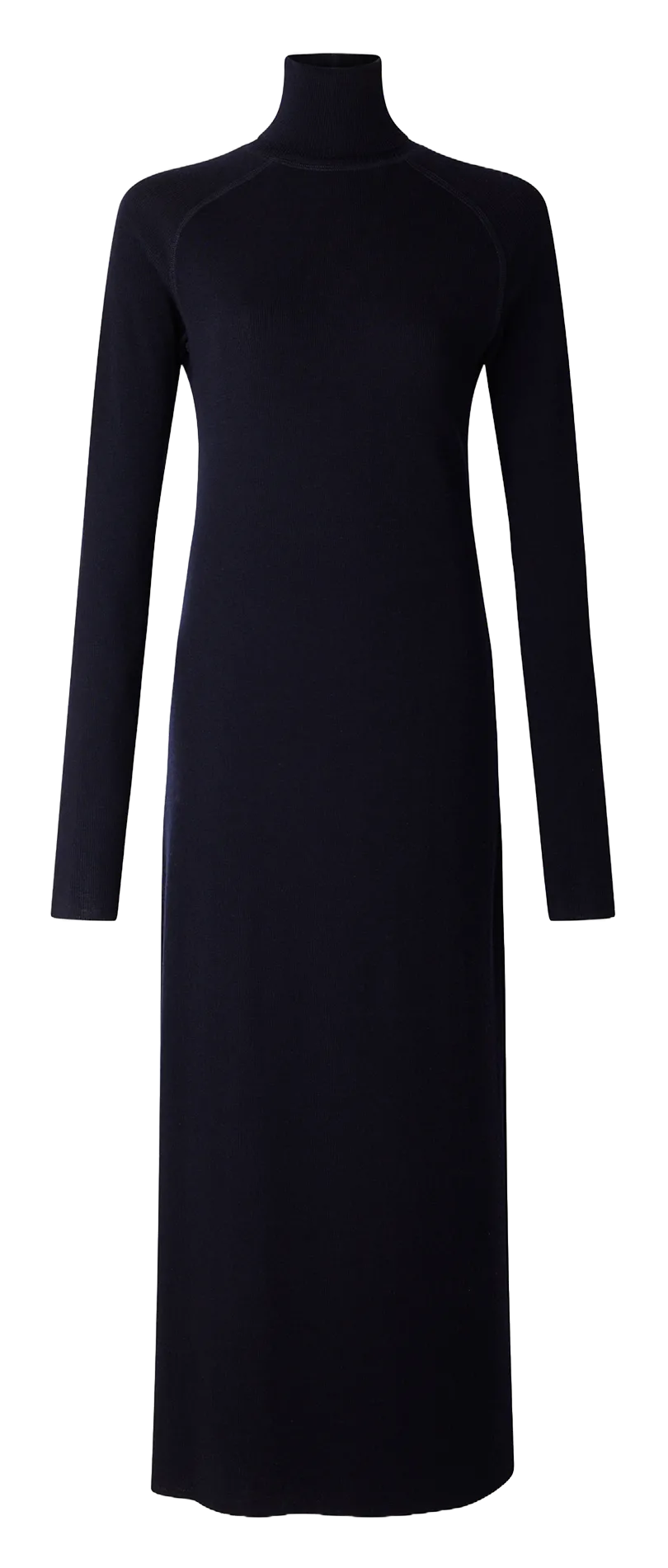 Langes Rollkragenkleid aus Wolle Blau GEORGIA